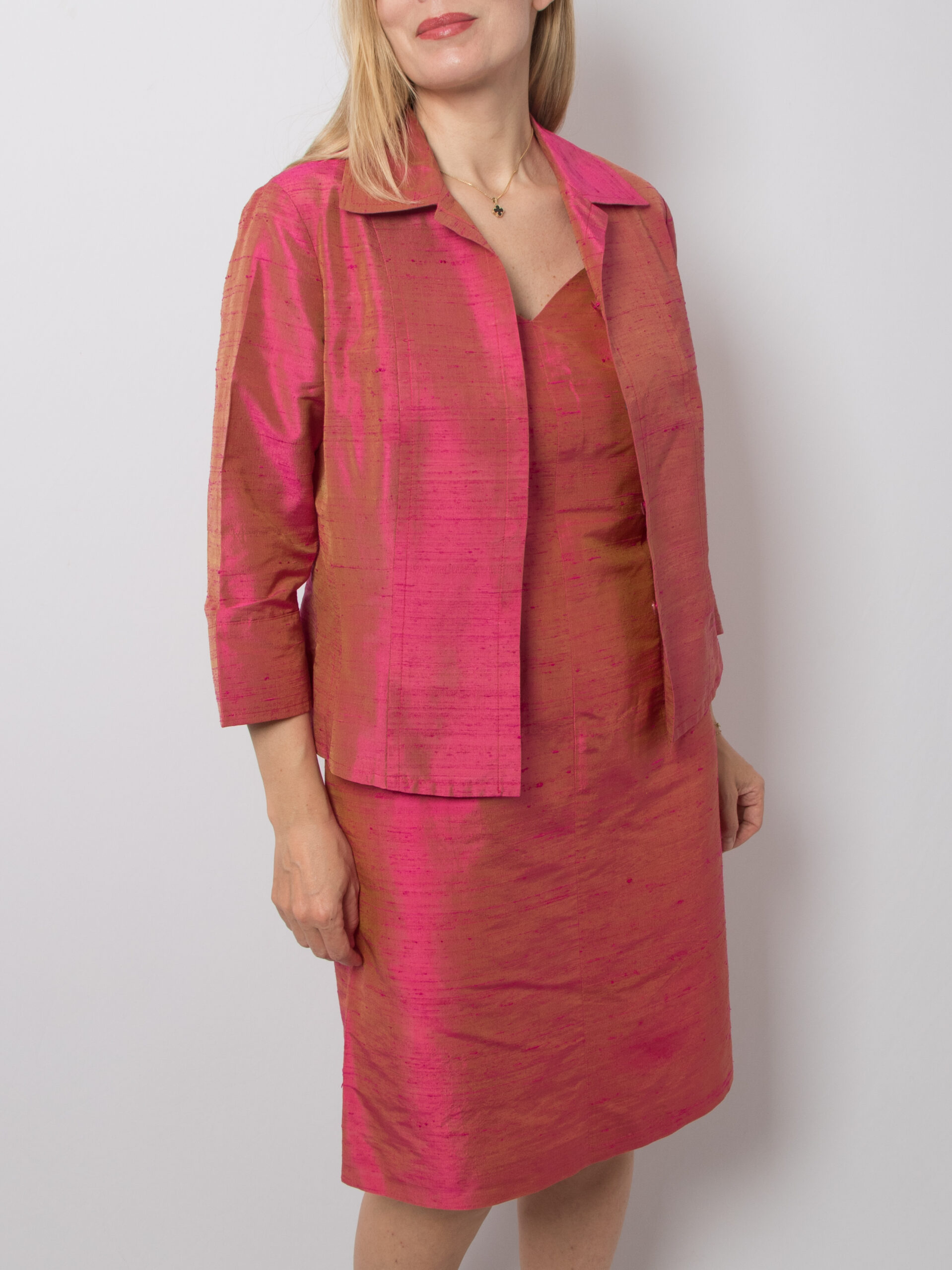 Vintage Dupioni Silk Dress Blazer Set Vintage Dupioni Silk Dress Blazer Set - Image 2