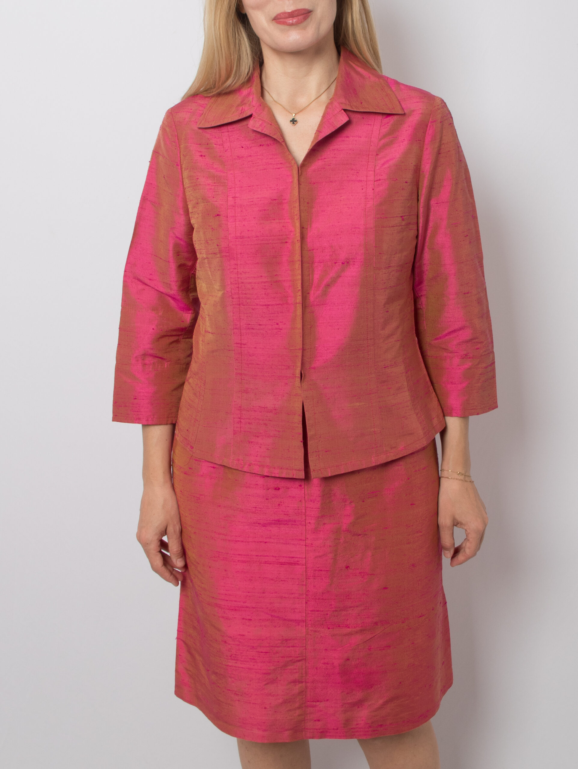 Vintage Dupioni Silk Dress Blazer Set Vintage Dupioni Silk Dress Blazer Set - Image 3