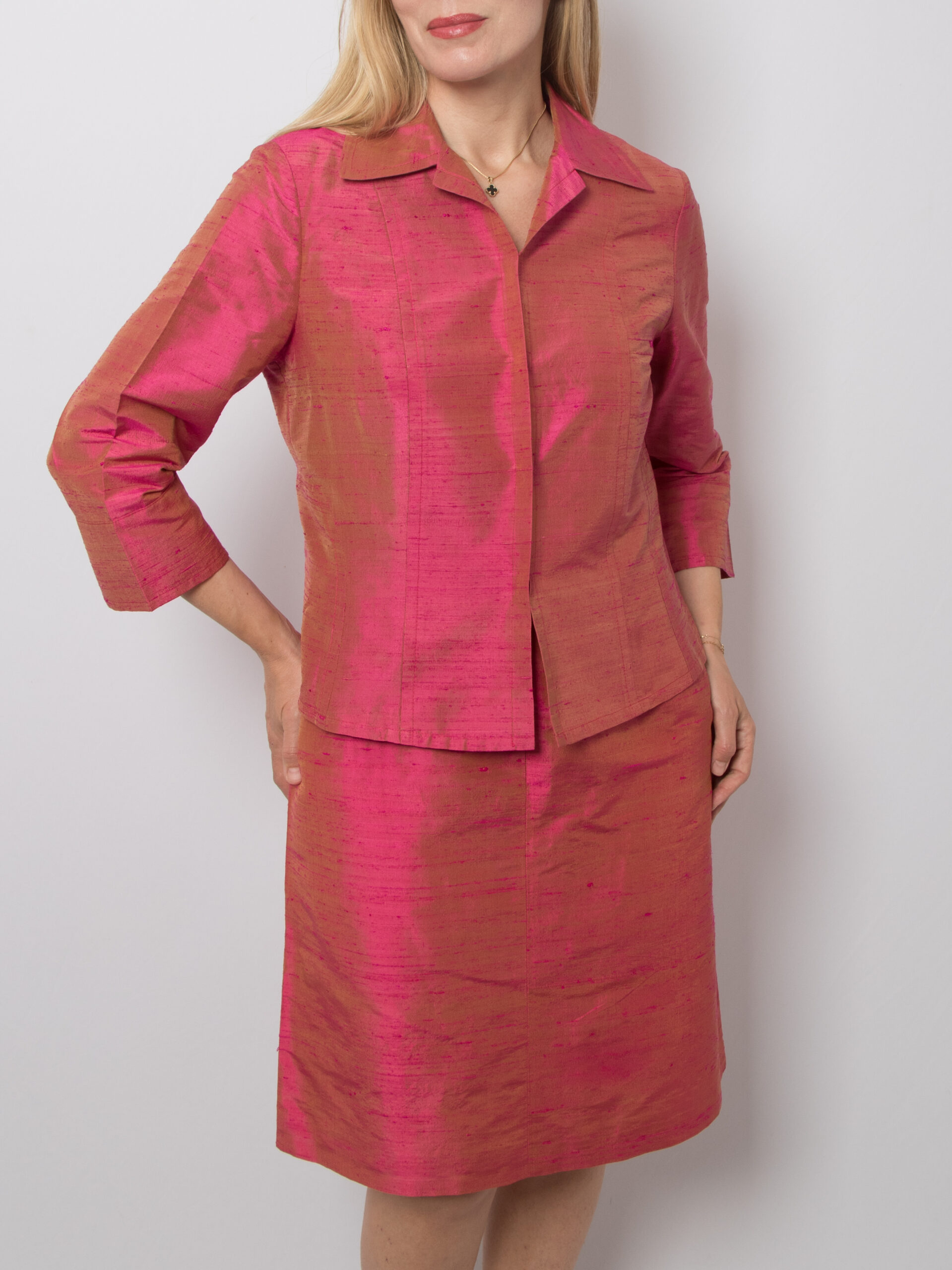 Vintage Dupioni Silk Dress Blazer Set Vintage Dupioni Silk Dress Blazer Set - Image 4