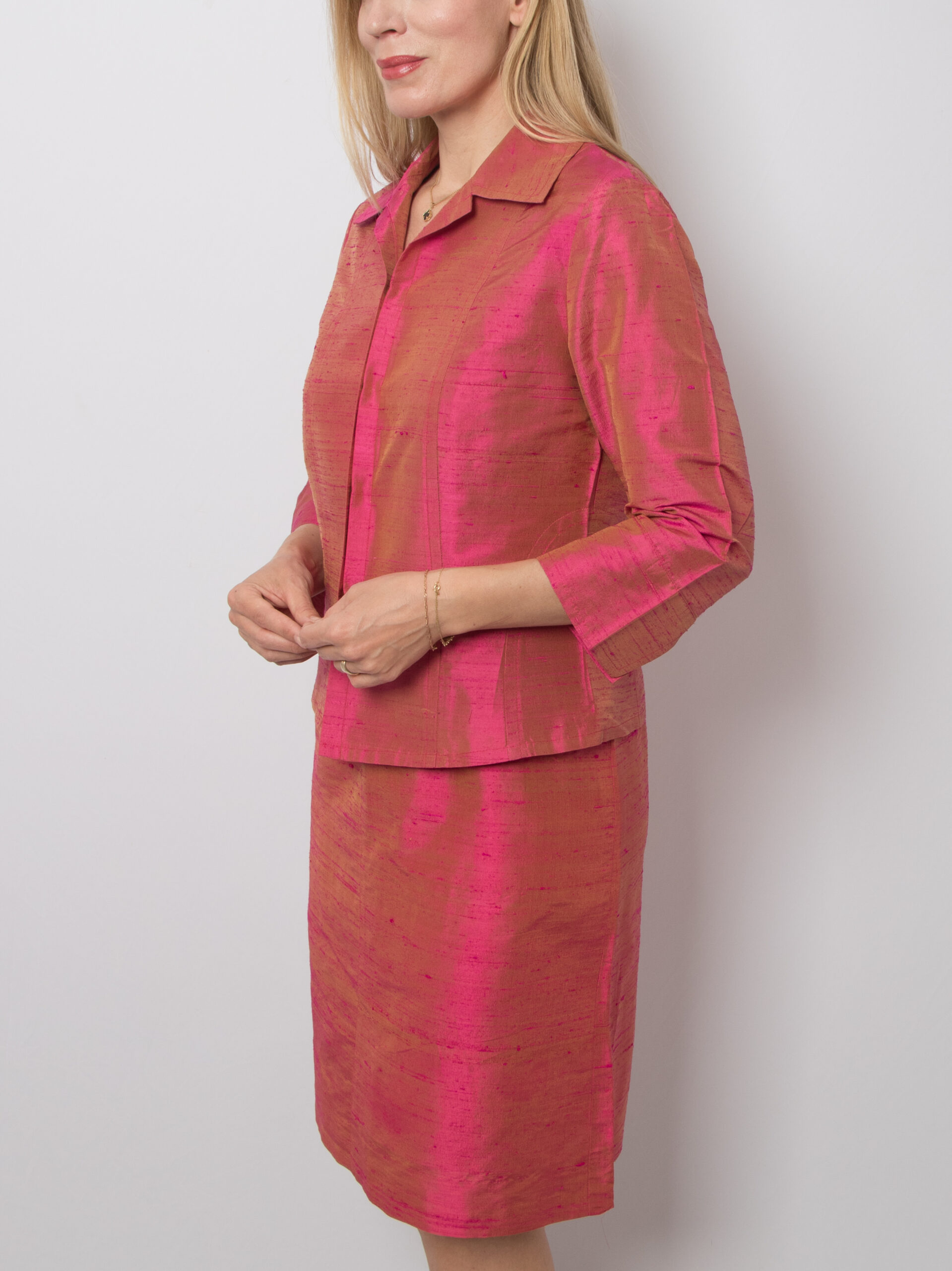 Vintage Dupioni Silk Dress Blazer Set Vintage Dupioni Silk Dress Blazer Set - Image 5