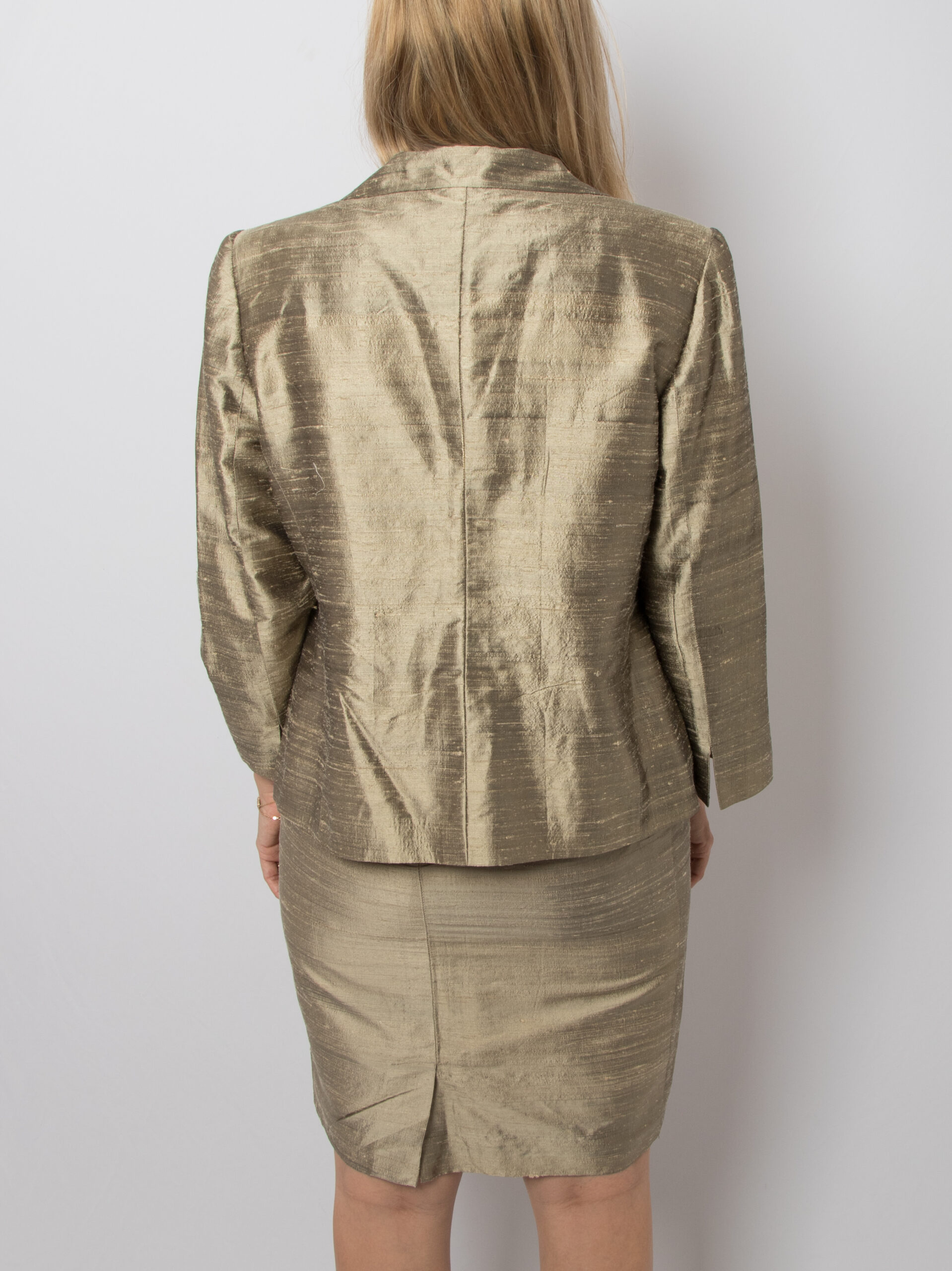 Vintage Golden Dupioni Silk Skirt Suit Vintage Golden Dupioni Silk Skirt Suit - Image 2