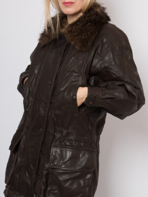 90s Waxed Leather Parka JOBIS