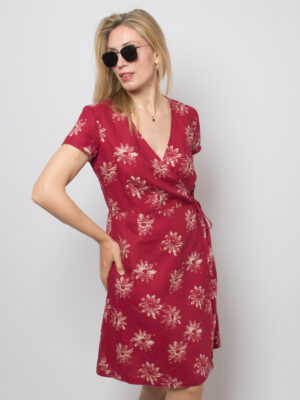 Vintage Eddie Bauer Linen Wrap Dress