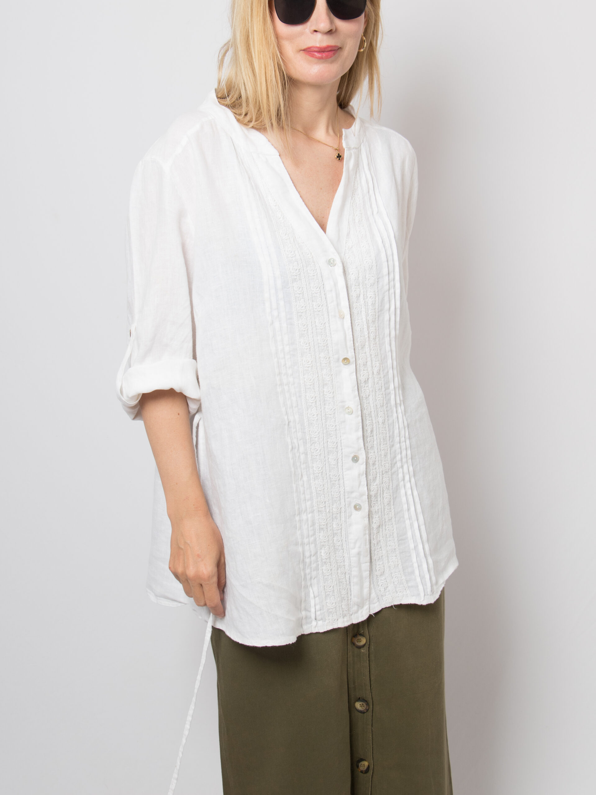 Vitnage Lina Tomei White Linen Tunic Vitnage Lina Tomei White Linen Tunic - Image 2