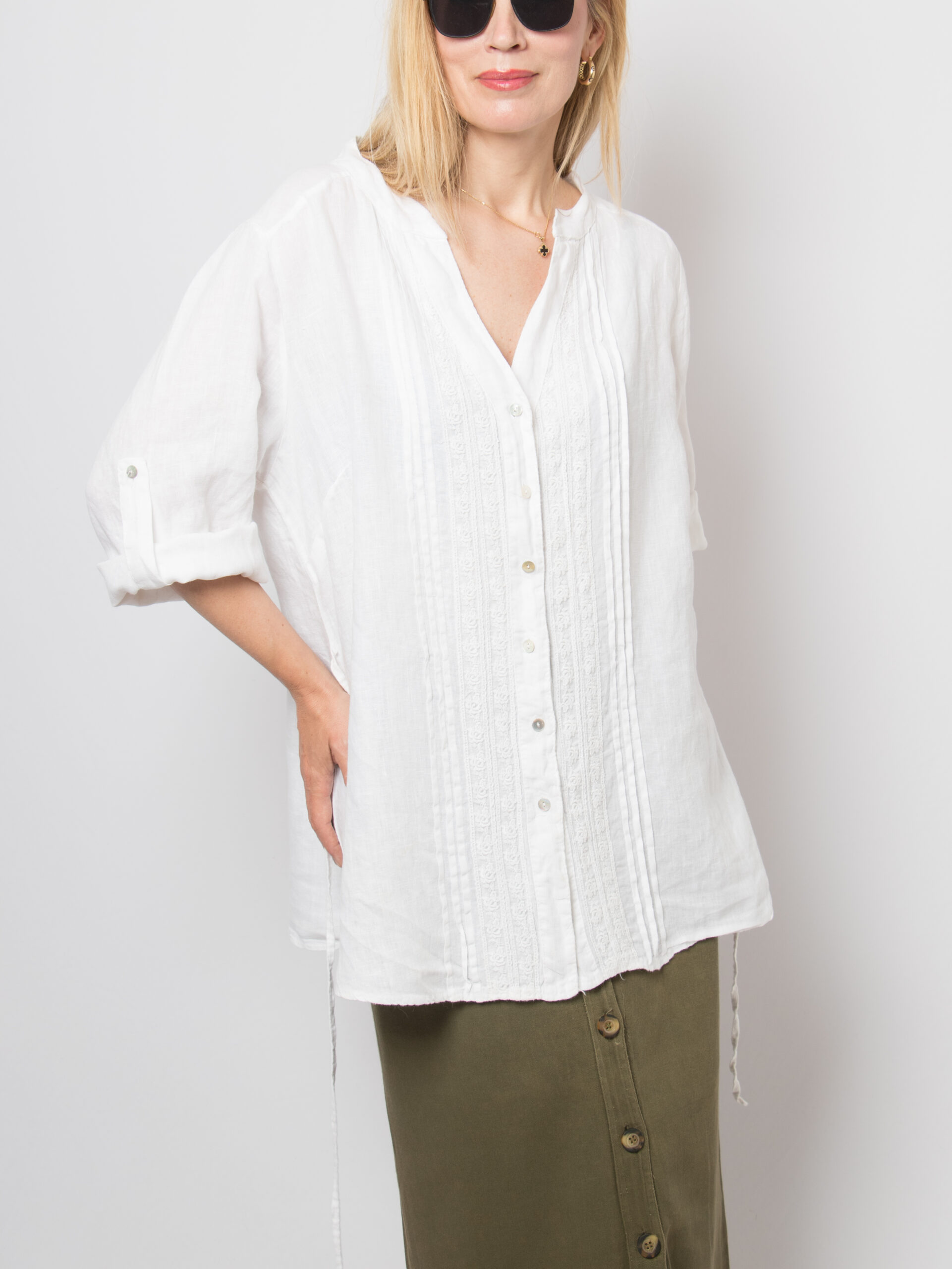 Vitnage Lina Tomei White Linen Tunic Vitnage Lina Tomei White Linen Tunic - Image 5