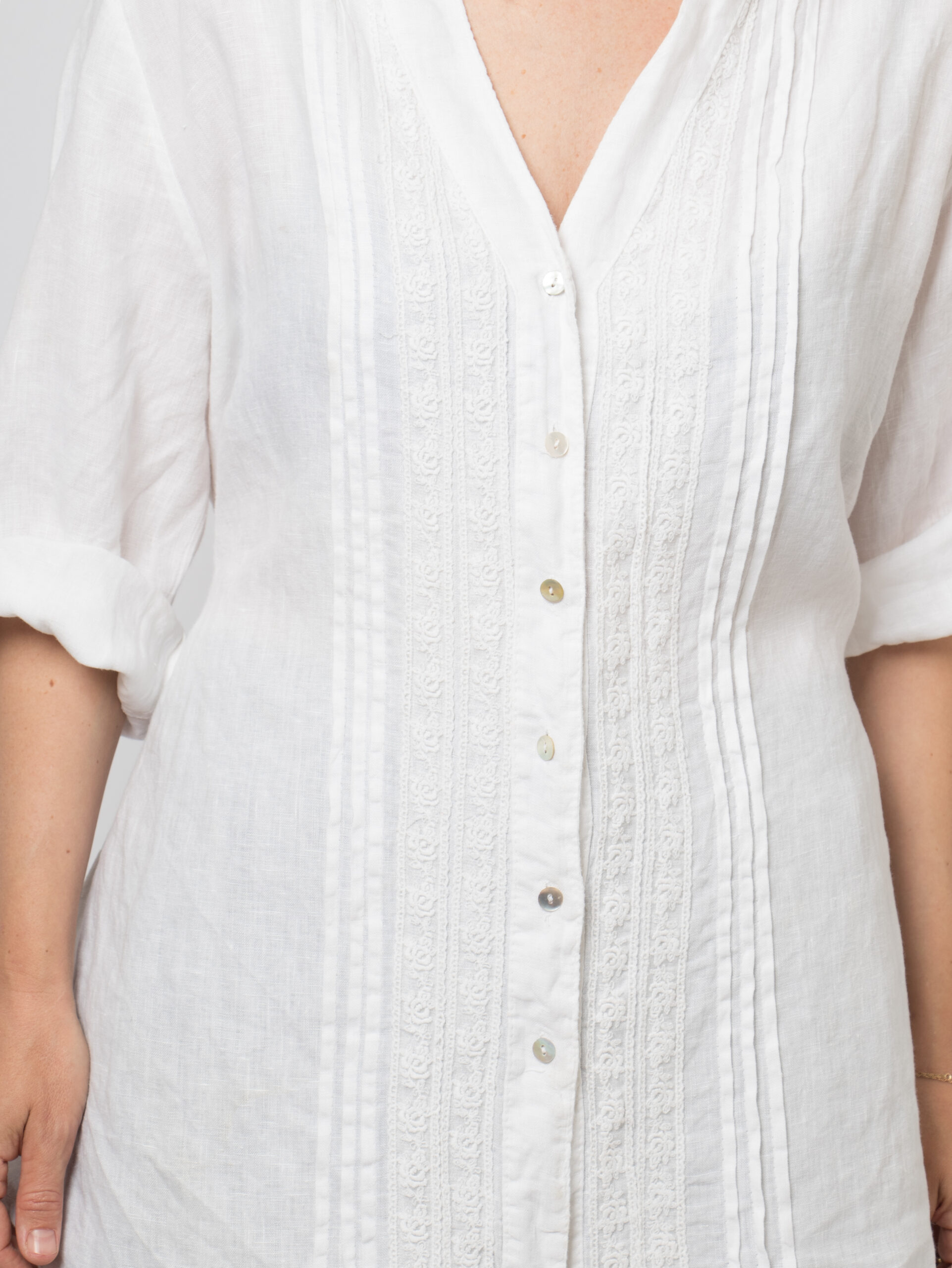 Vitnage Lina Tomei White Linen Tunic Vitnage Lina Tomei White Linen Tunic - Image 6