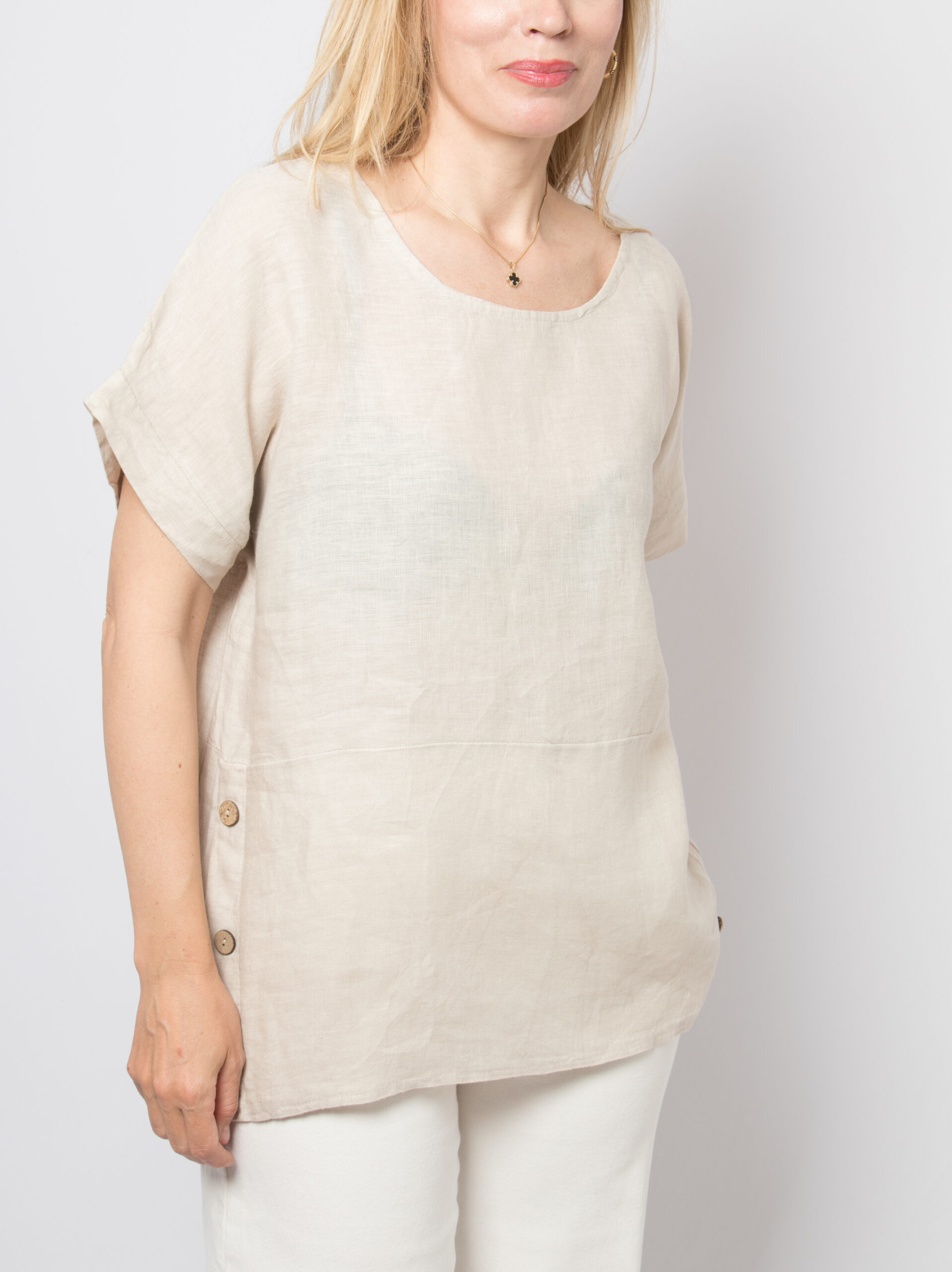 Oatmeal Oversized Linen Tunic Top Oatmeal Oversized Linen Tunic Top