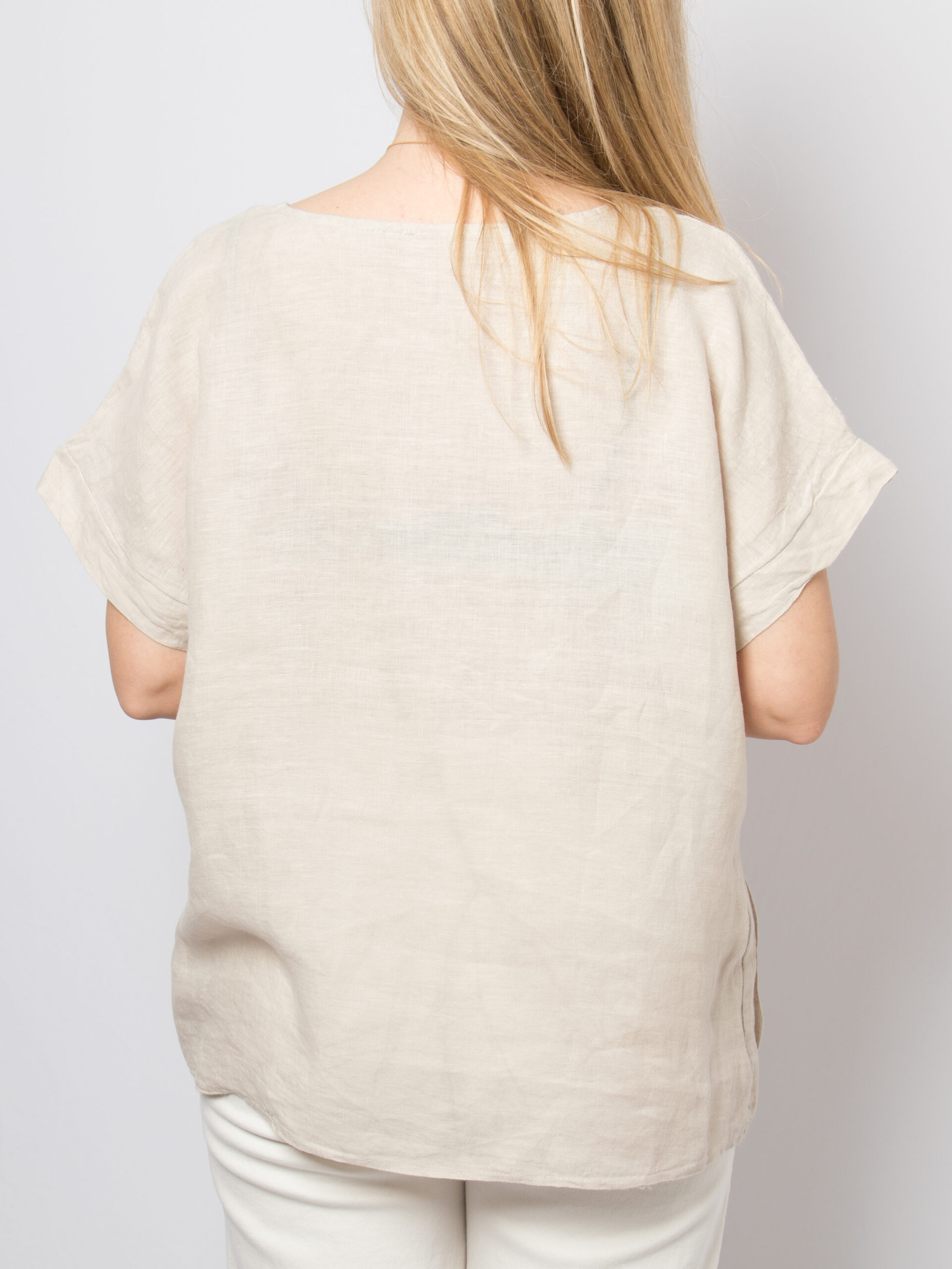 Oatmeal Oversized Linen Tunic Top Oatmeal Oversized Linen Tunic Top - Image 4