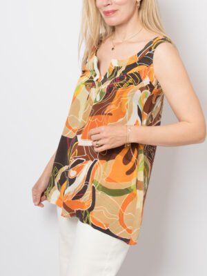 Escada Abstract Silk Top