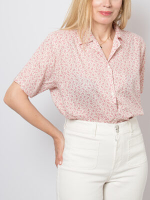 Vintage Ditsy Floral Blouse Cotton