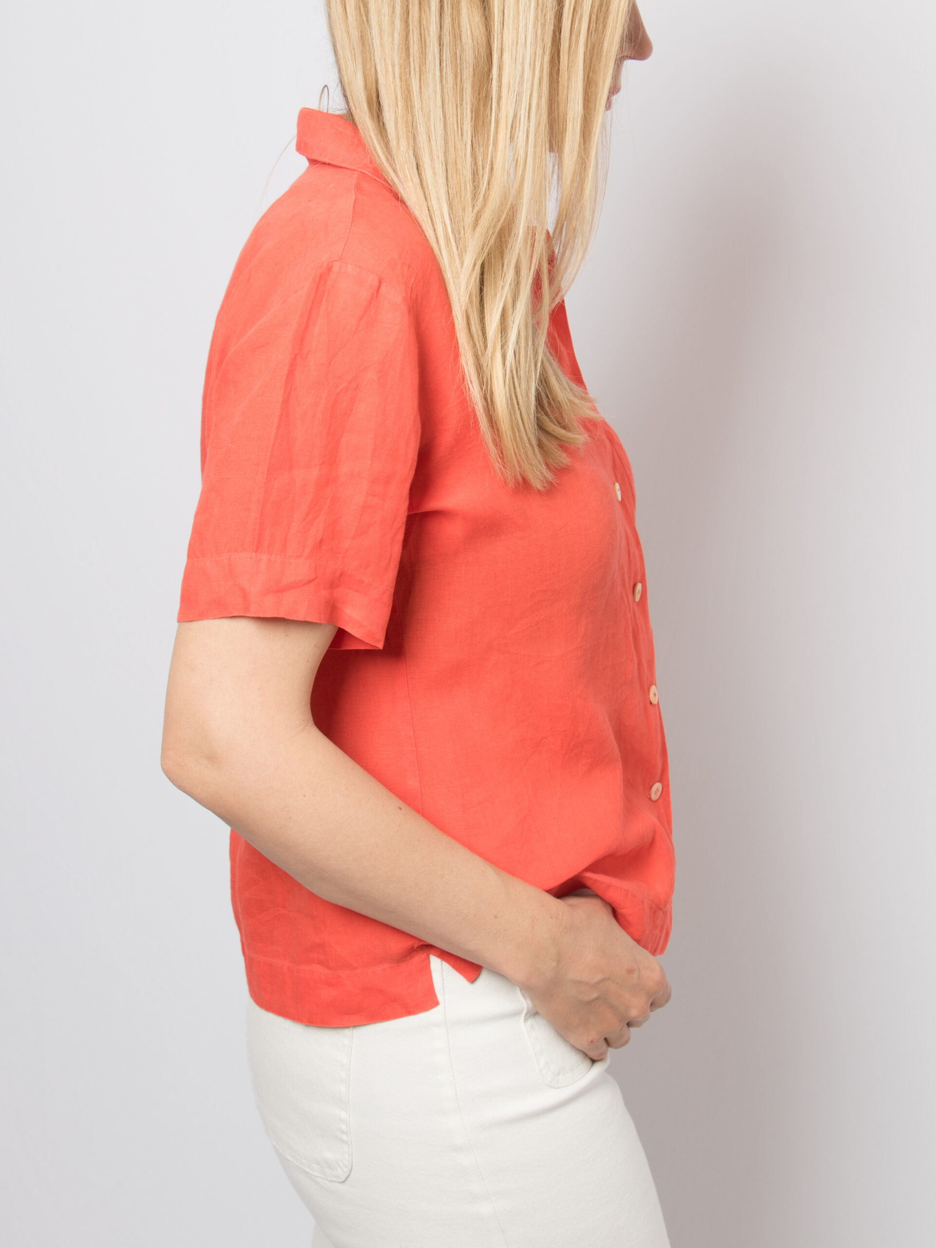 Vintage MAX MARA Red Linen Blouse Vintage MAX MARA Red Linen Blouse - Image 3