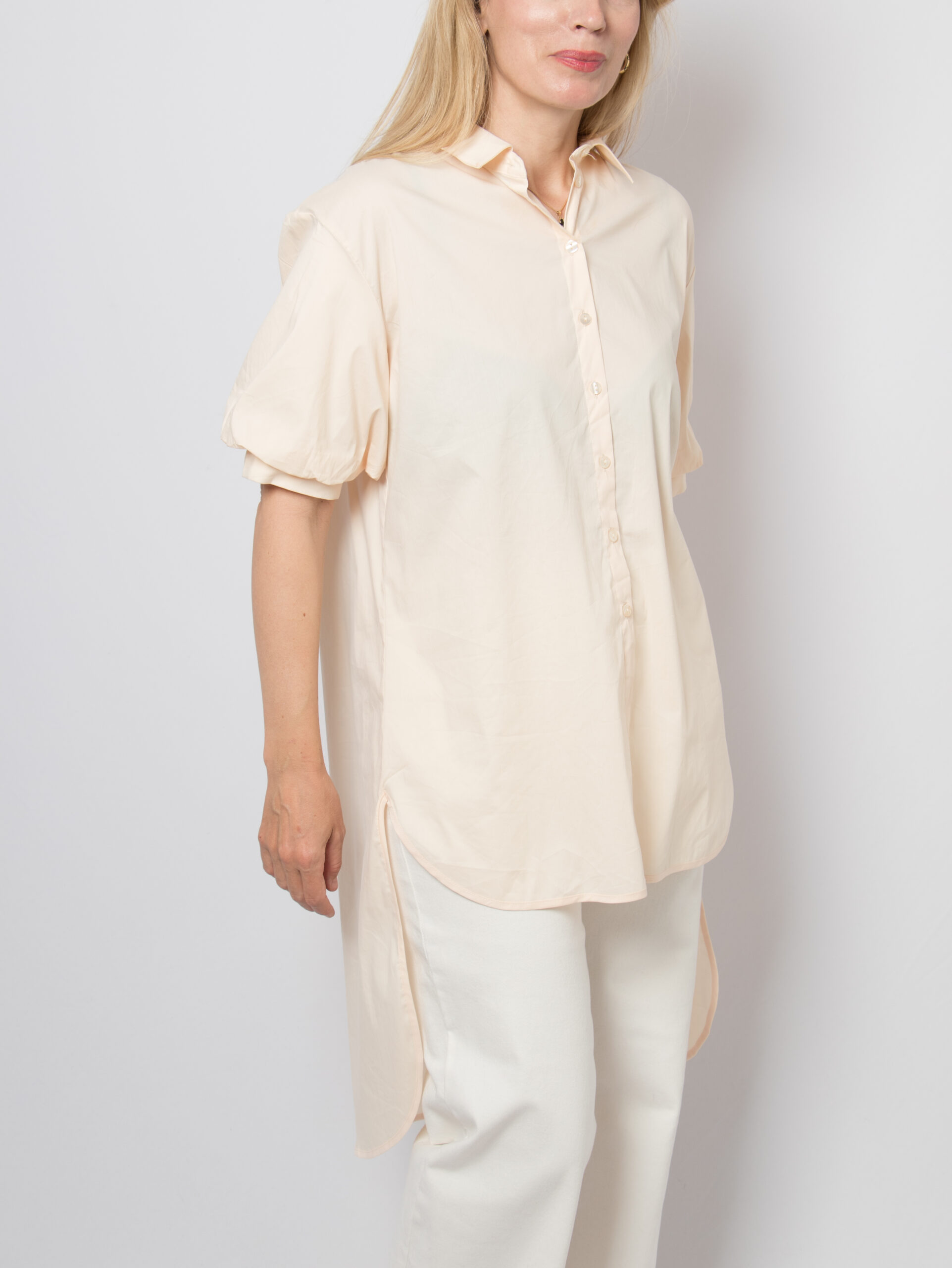 Alba Moda Oversized Blush Cotton Tunic Shirt Alba Moda Oversized Blush Cotton Tunic Shirt - Image 2
