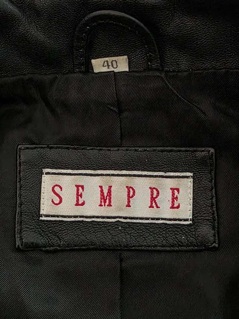 Vintage Black Leather Blazer Jacket Vintage Black Leather Blazer Jacket - Image 9