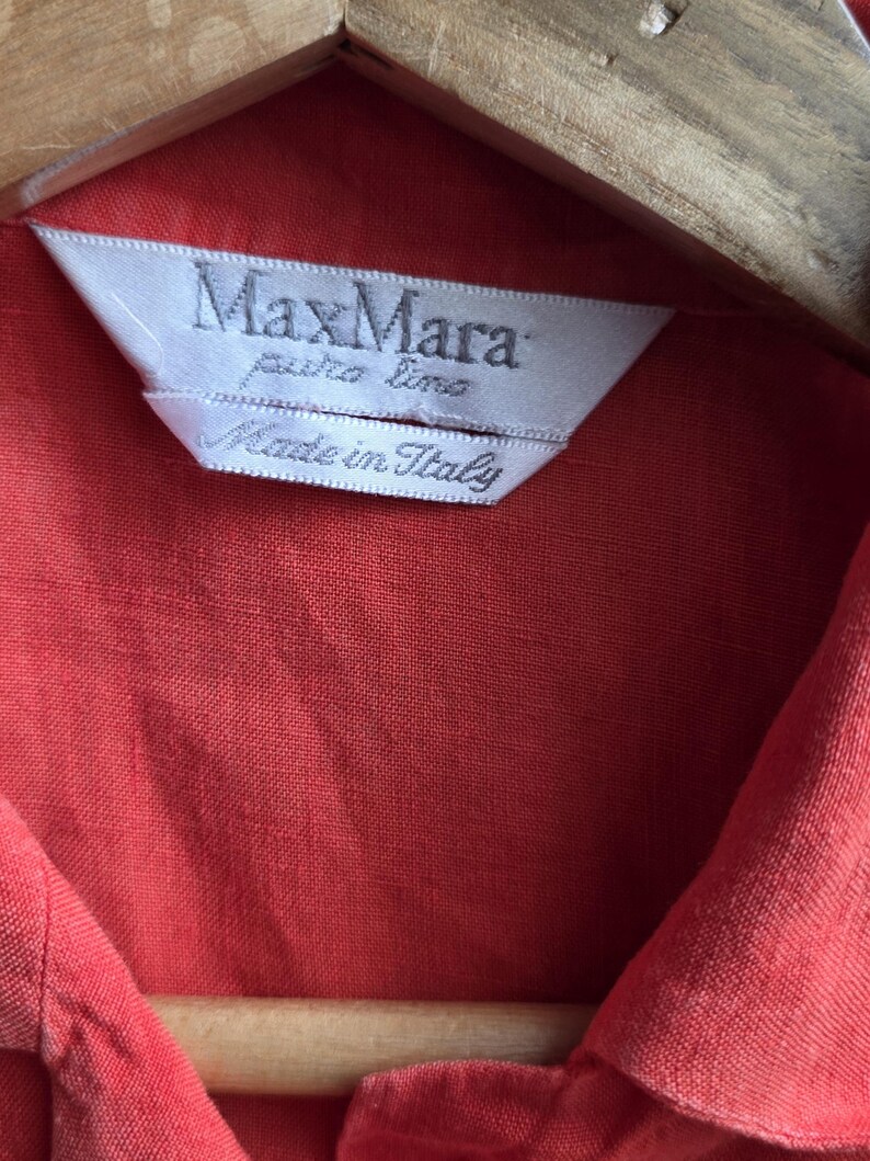 Vintage MAX MARA Red Linen Blouse Vintage MAX MARA Red Linen Blouse - Image 6