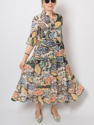 Caliban Sheer Tiered Maxi Dress