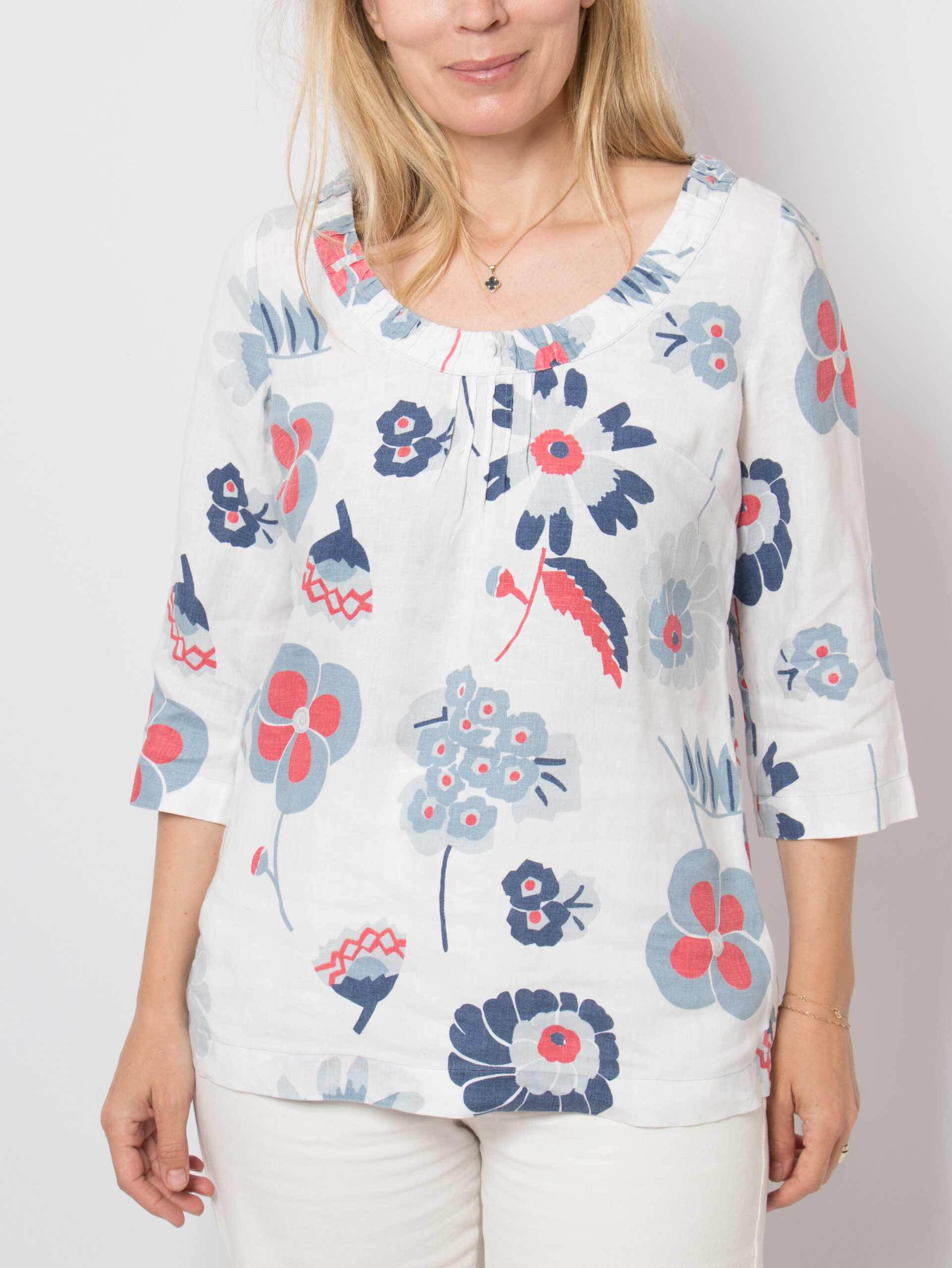 Y2K BODEN Floral Linen Blouse Y2K BODEN Floral Linen Blouse - Image 2