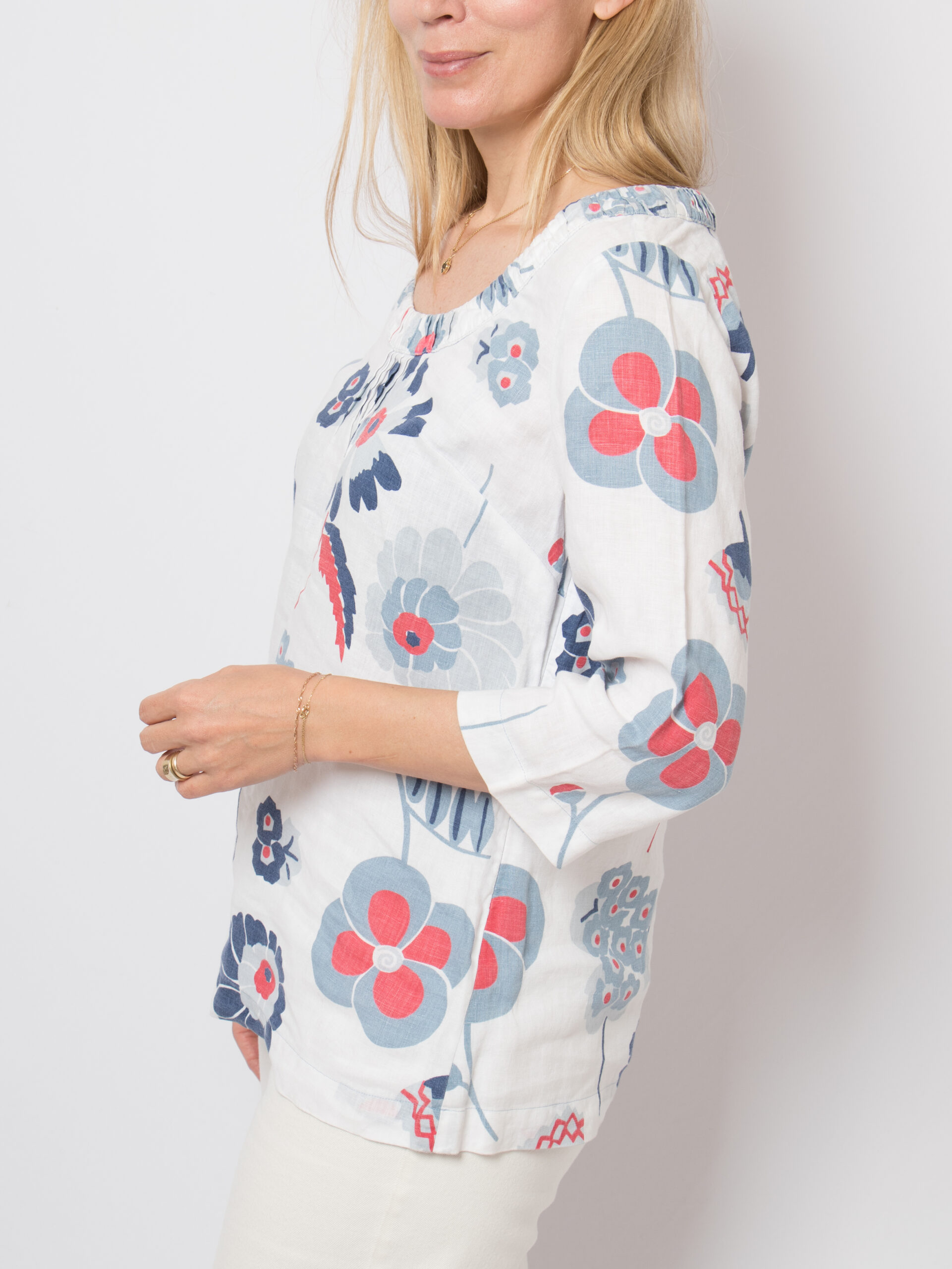 Y2K BODEN Floral Linen Blouse Y2K BODEN Floral Linen Blouse - Image 3