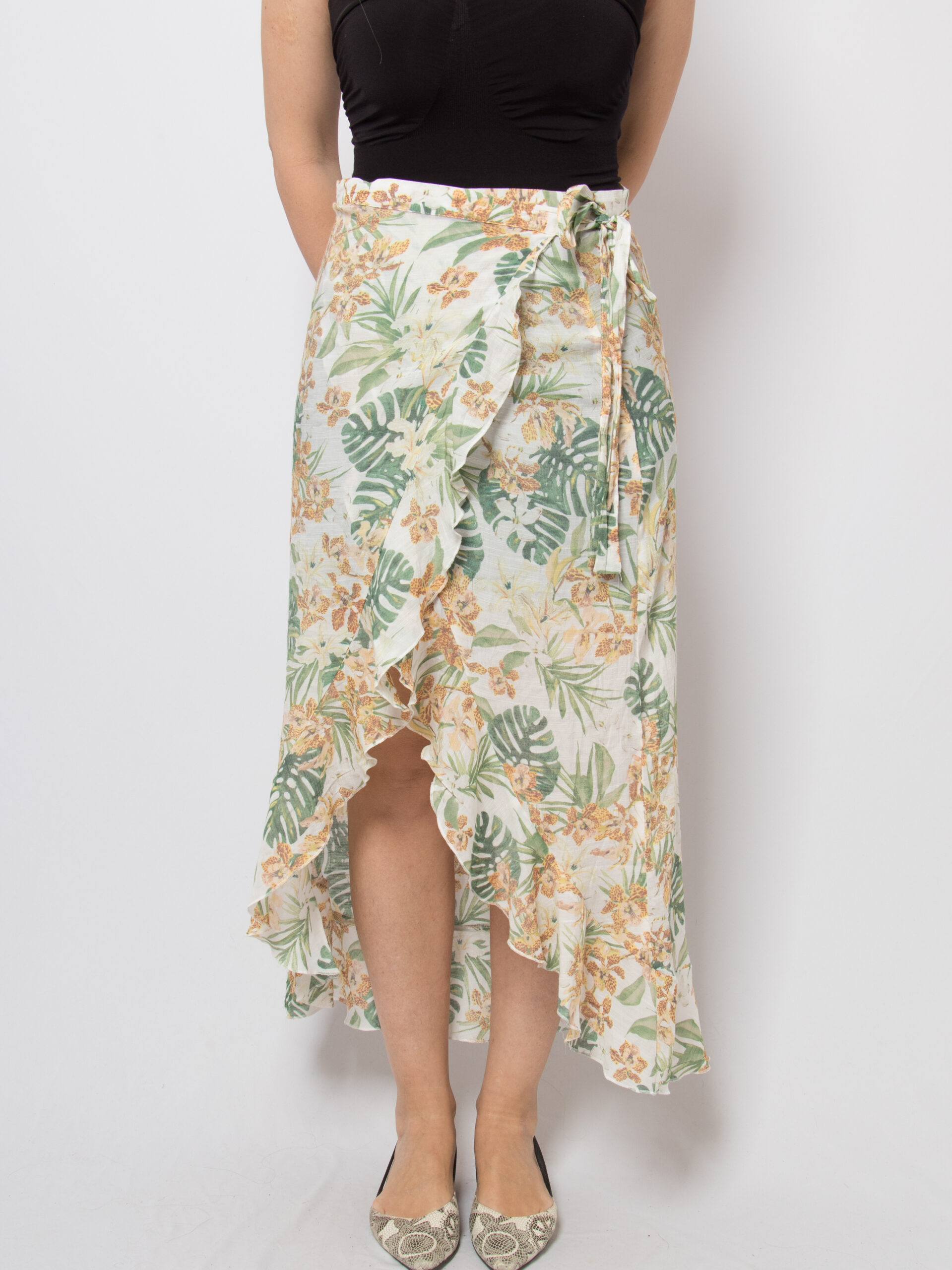 Vintage Maxi Wrap Skirt Ruffle Hem Vintage Maxi Wrap Skirt Ruffle Hem - Image 2