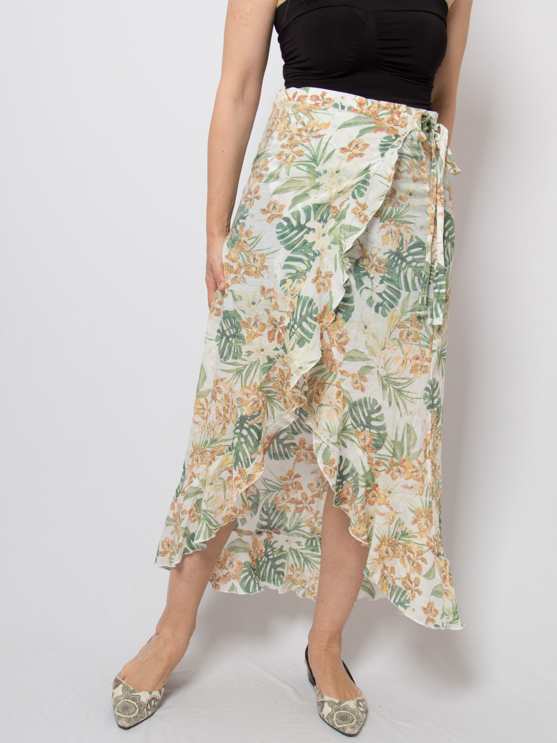 Vintage Maxi Wrap Skirt Ruffle Hem Vintage Maxi Wrap Skirt Ruffle Hem - Image 5