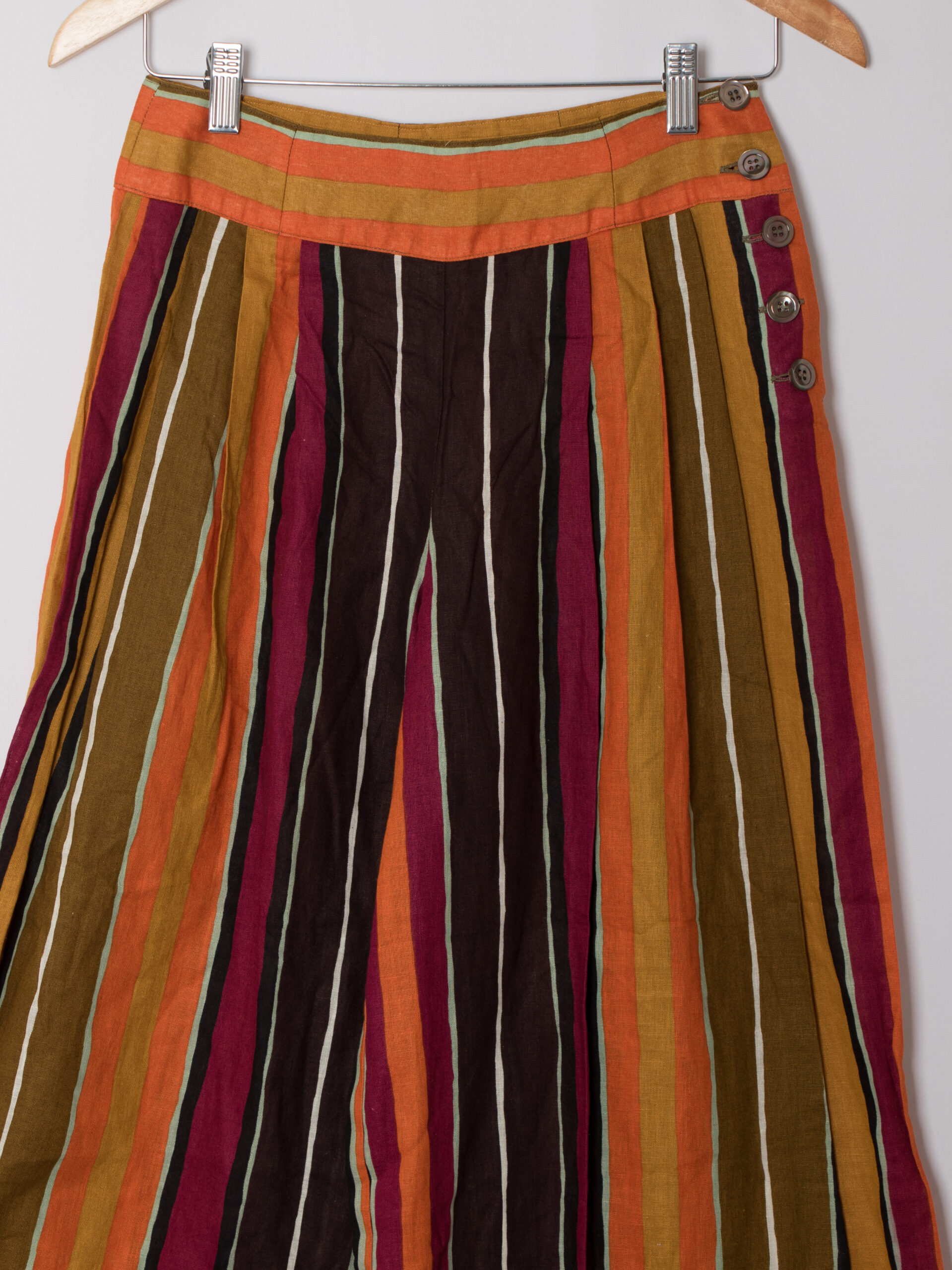 Vintage Linen Cotton Wide Leg Culottes Vintage Linen Cotton Wide Leg Culottes - Image 2