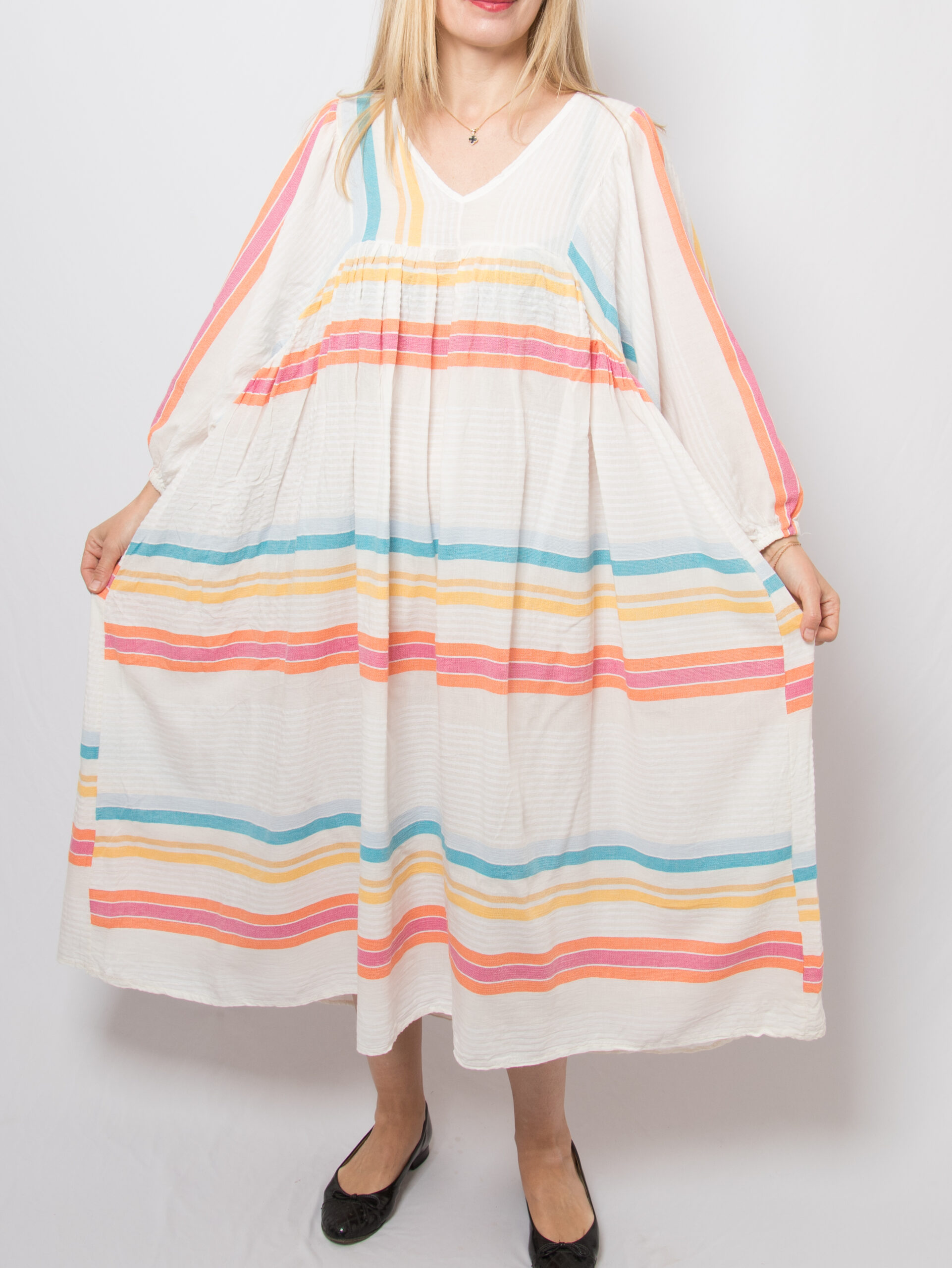 LES JUMELLES Striped Oversized Dress Balloon Sleeve LES JUMELLES Striped Oversized Dress Balloon Sleeve - Image 2