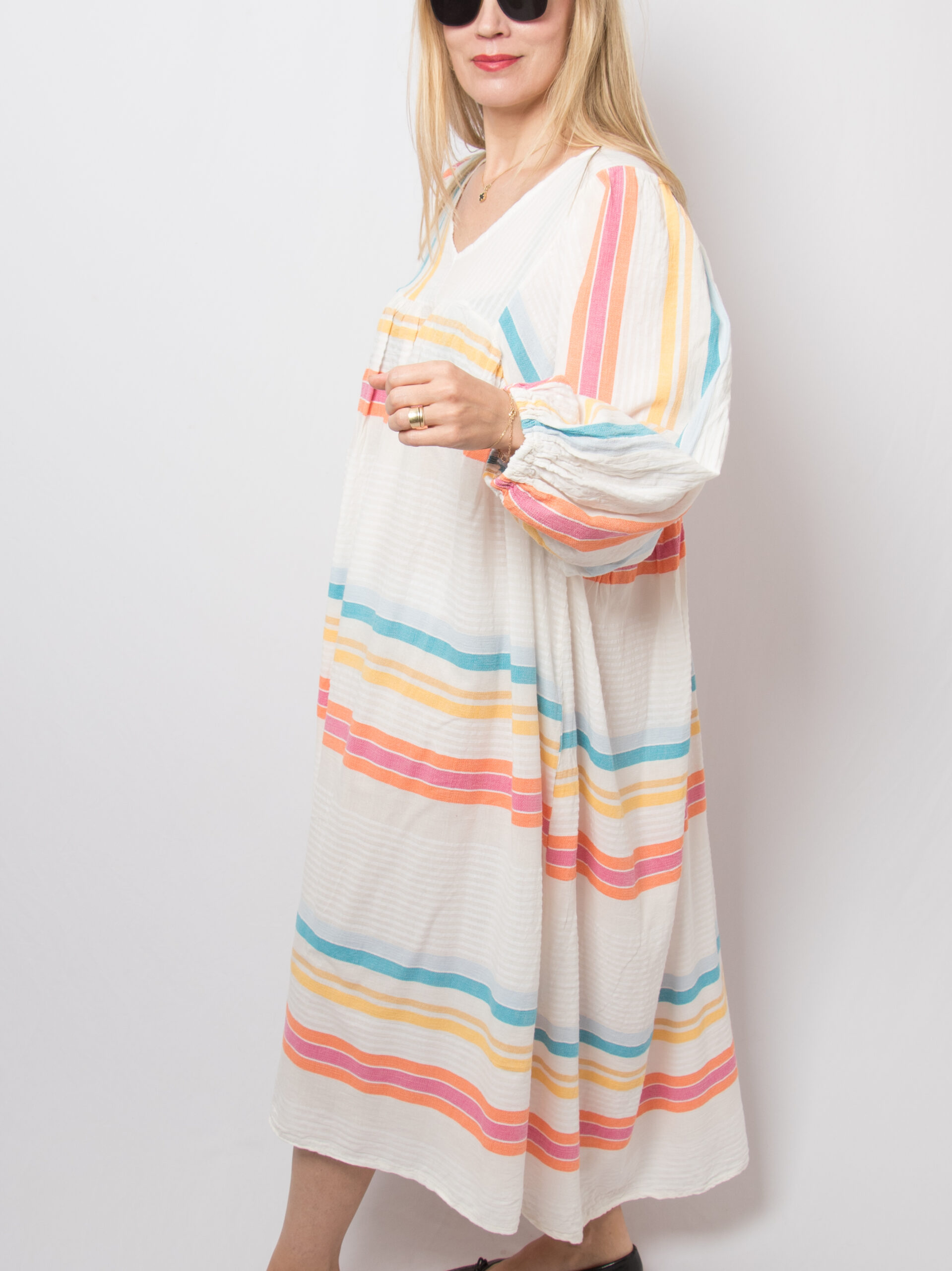 LES JUMELLES Striped Oversized Dress Balloon Sleeve LES JUMELLES Striped Oversized Dress Balloon Sleeve - Image 3
