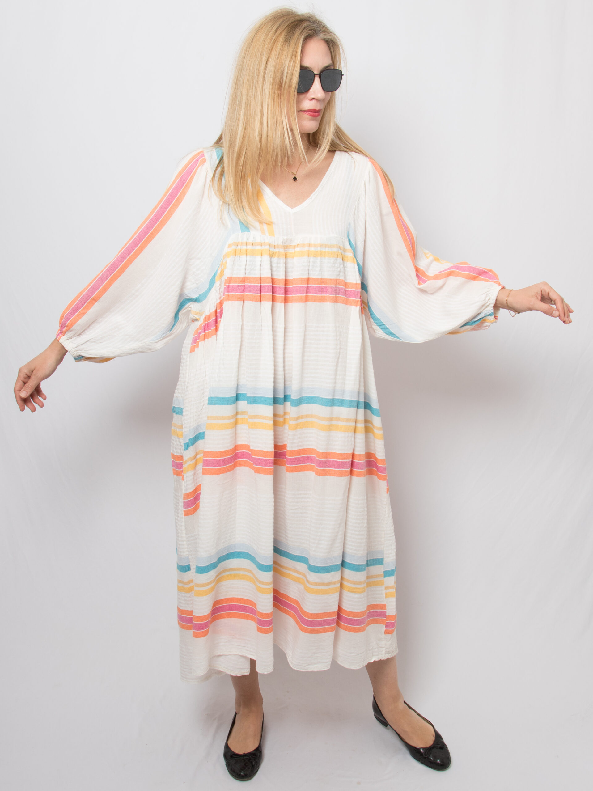 LES JUMELLES Striped Oversized Dress Balloon Sleeve LES JUMELLES Striped Oversized Dress Balloon Sleeve - Image 7