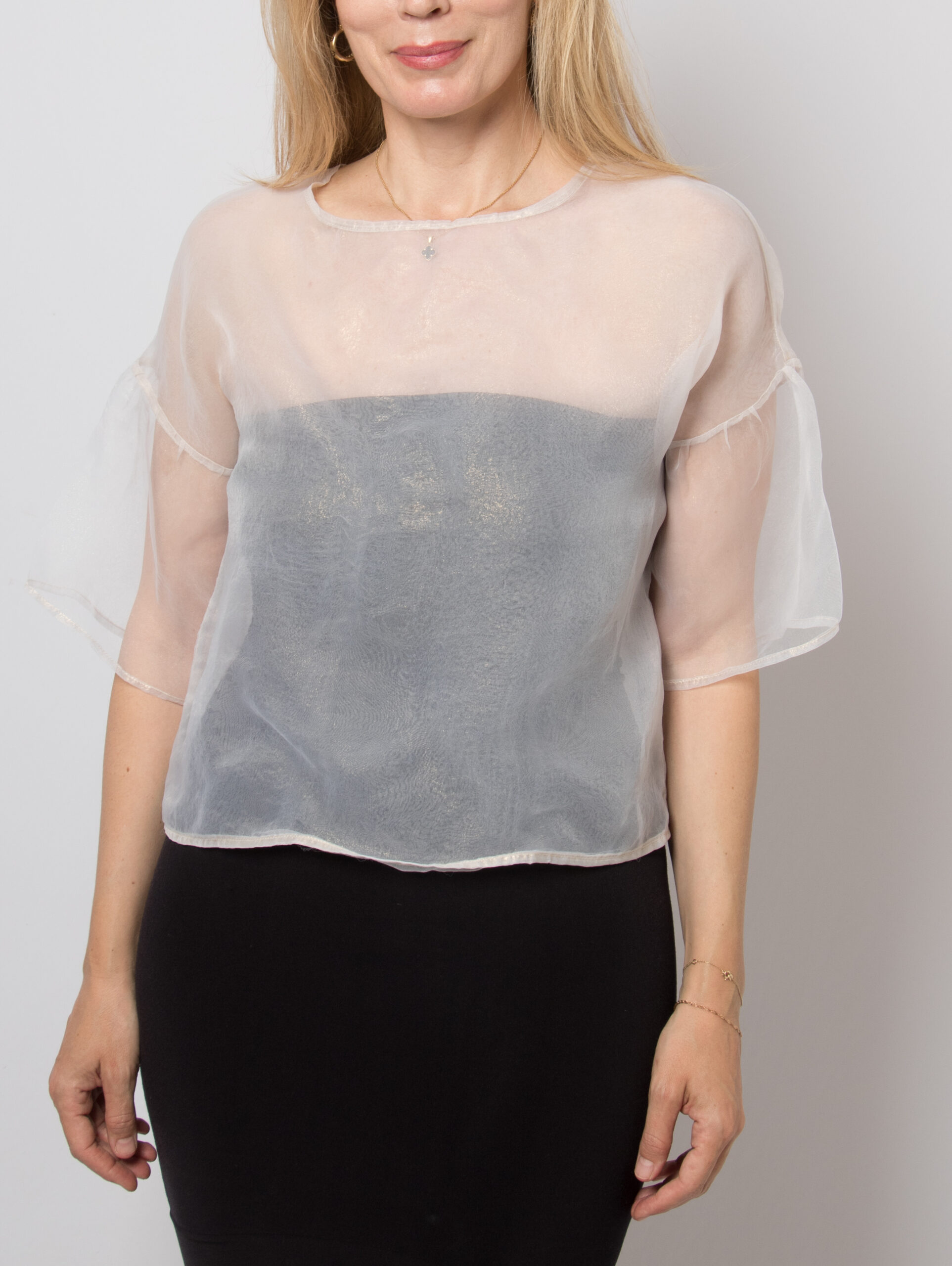 Merci Paris White Sheer Blouse Merci Paris White Sheer Blouse - Image 2