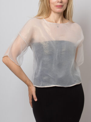 Merci Paris White Sheer Blouse