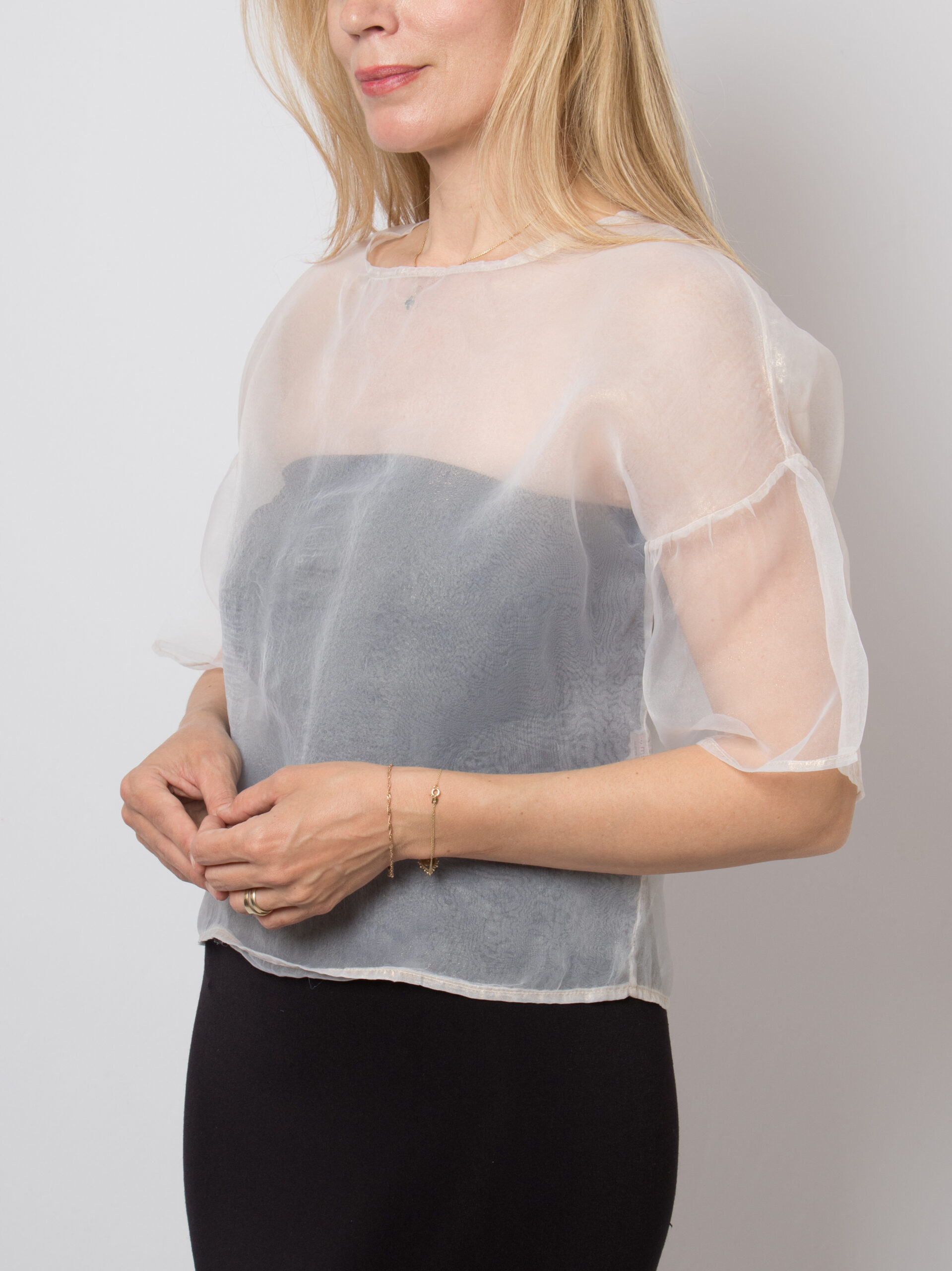 Merci Paris White Sheer Blouse Merci Paris White Sheer Blouse - Image 3