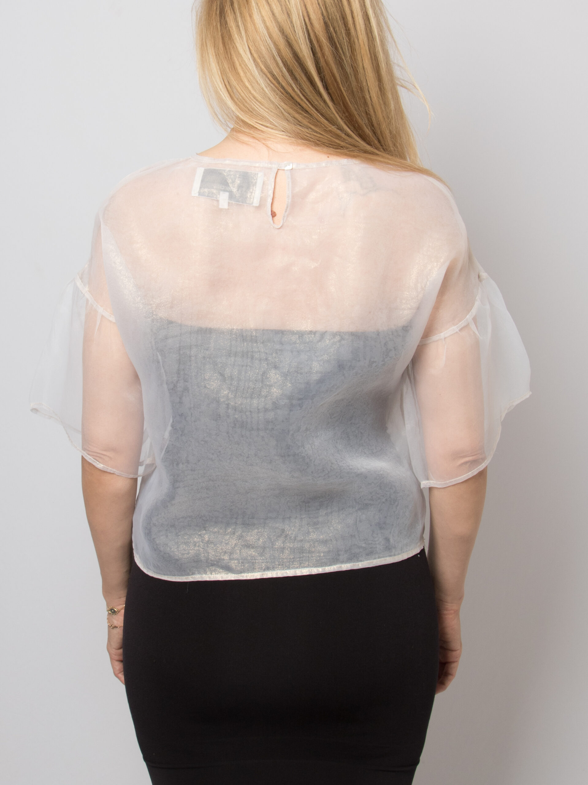 Merci Paris White Sheer Blouse Merci Paris White Sheer Blouse - Image 4
