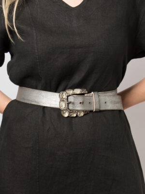 Byblos Blu Leather Belt Jewelled Buckle