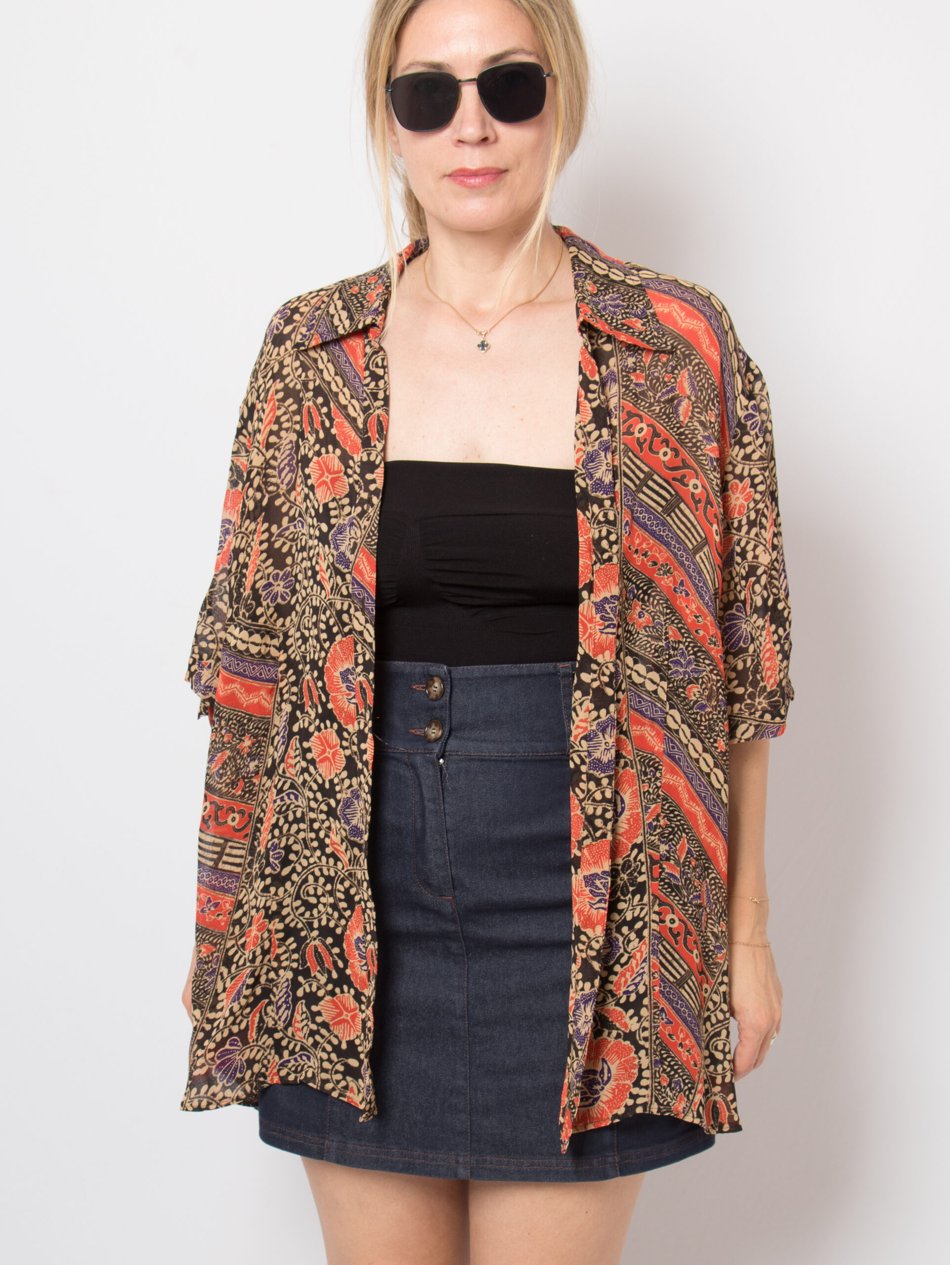 Elena Miro Ethnic Print Oversized Blouse Elena Miro Ethnic Print Oversized Blouse - Image 2