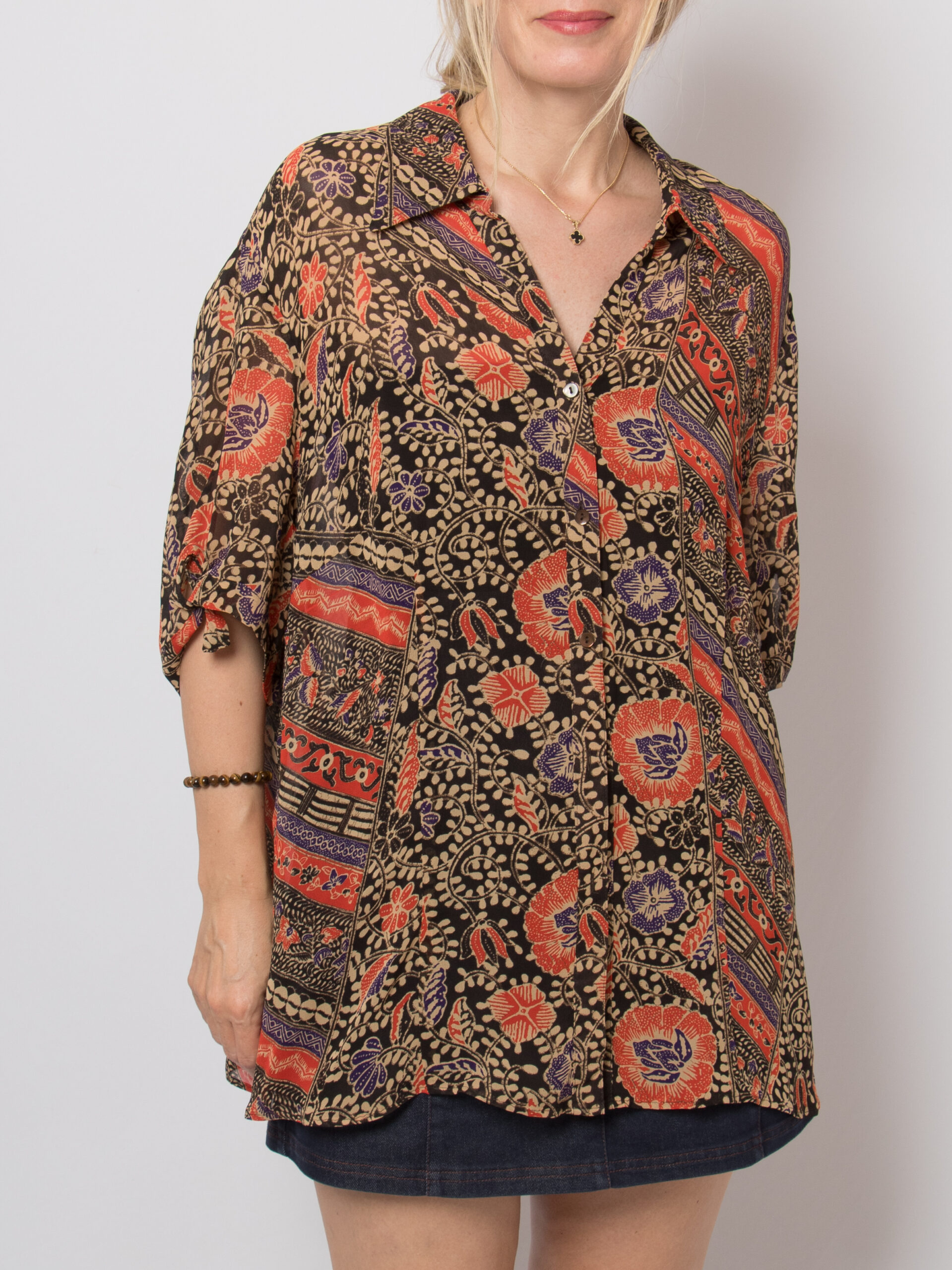Elena Miro Ethnic Print Oversized Blouse Elena Miro Ethnic Print Oversized Blouse - Image 3