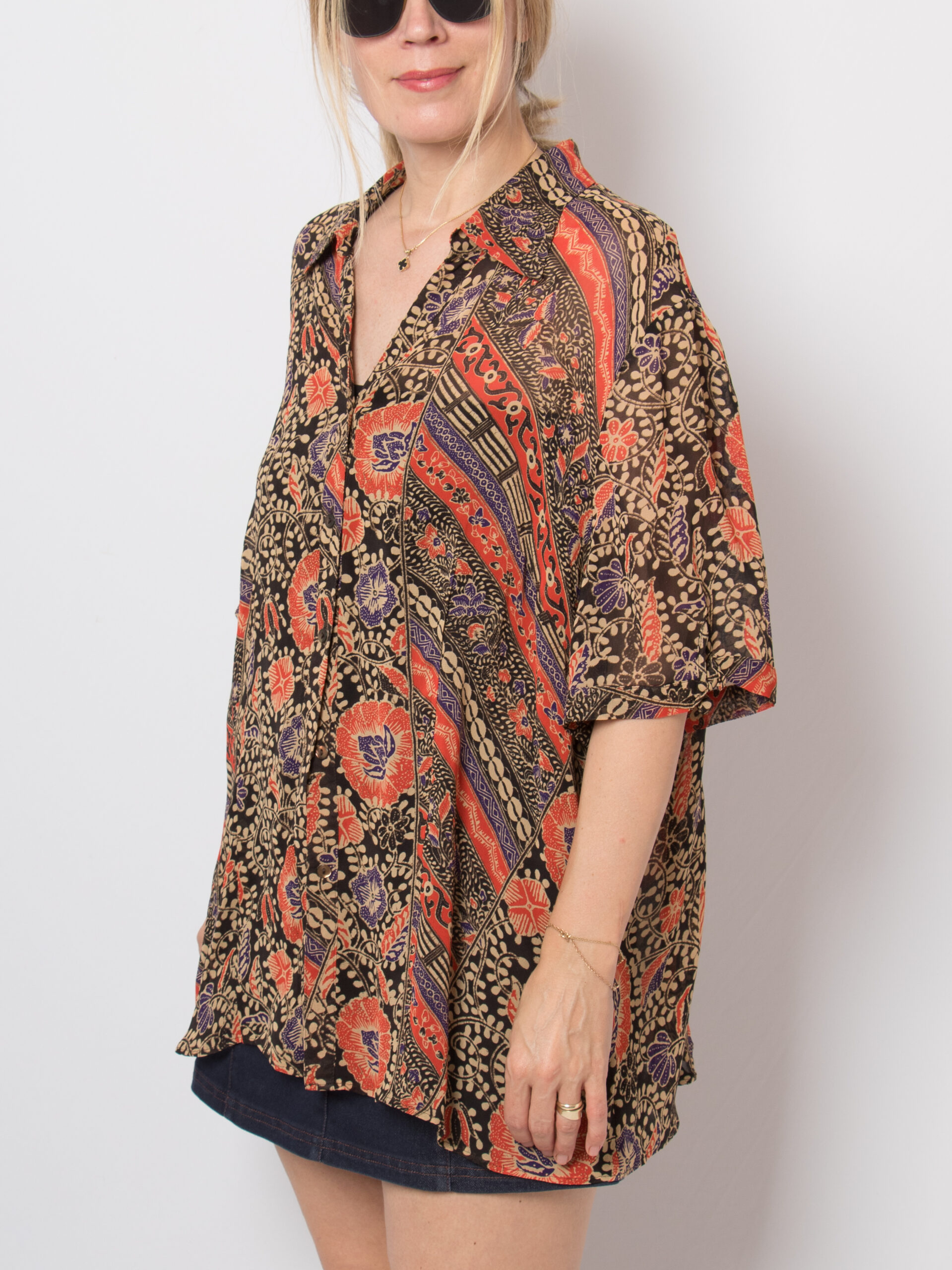 Elena Miro Ethnic Print Oversized Blouse Elena Miro Ethnic Print Oversized Blouse - Image 4
