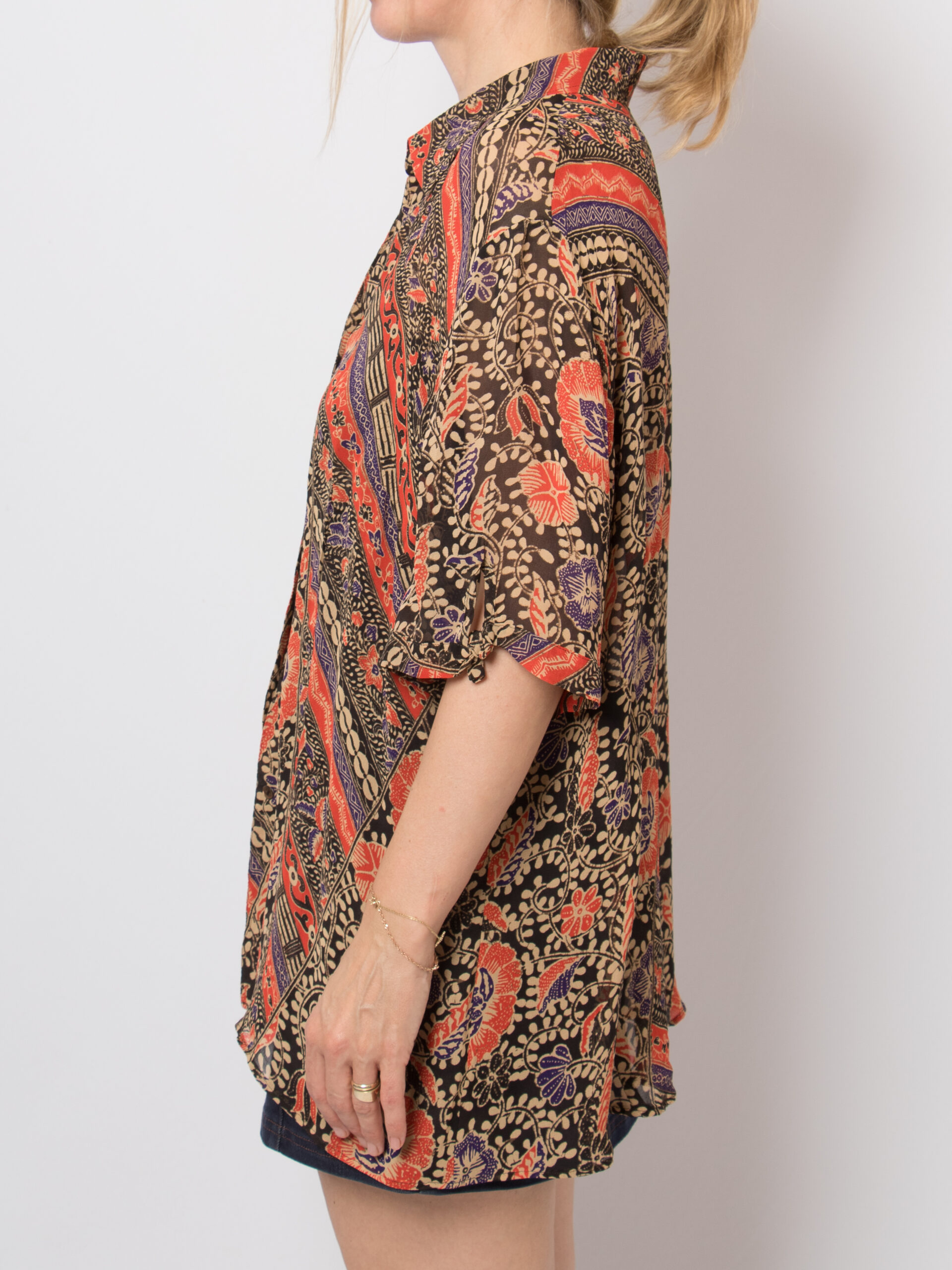 Elena Miro Ethnic Print Oversized Blouse Elena Miro Ethnic Print Oversized Blouse - Image 5