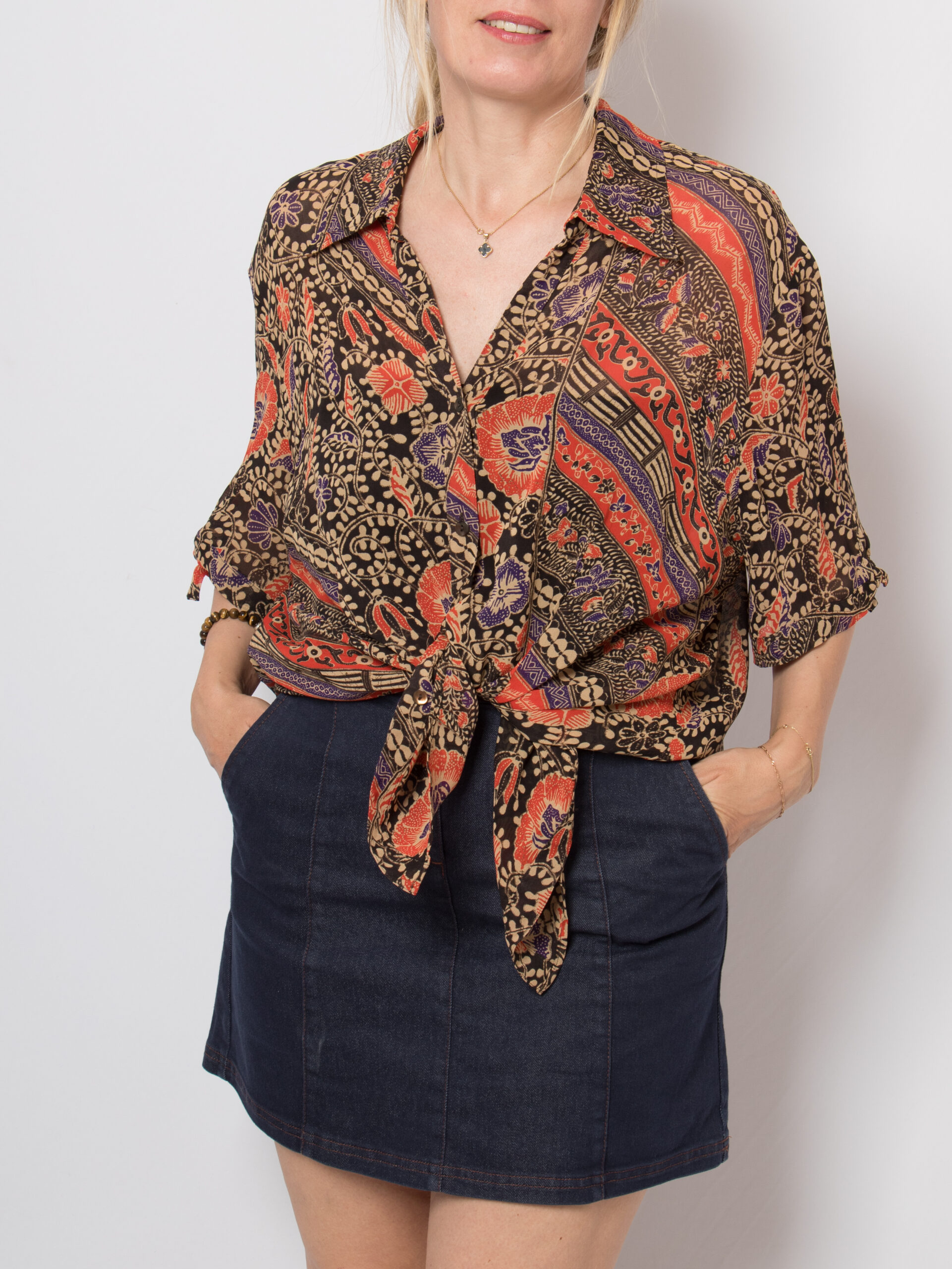 Elena Miro Ethnic Print Oversized Blouse Elena Miro Ethnic Print Oversized Blouse - Image 6