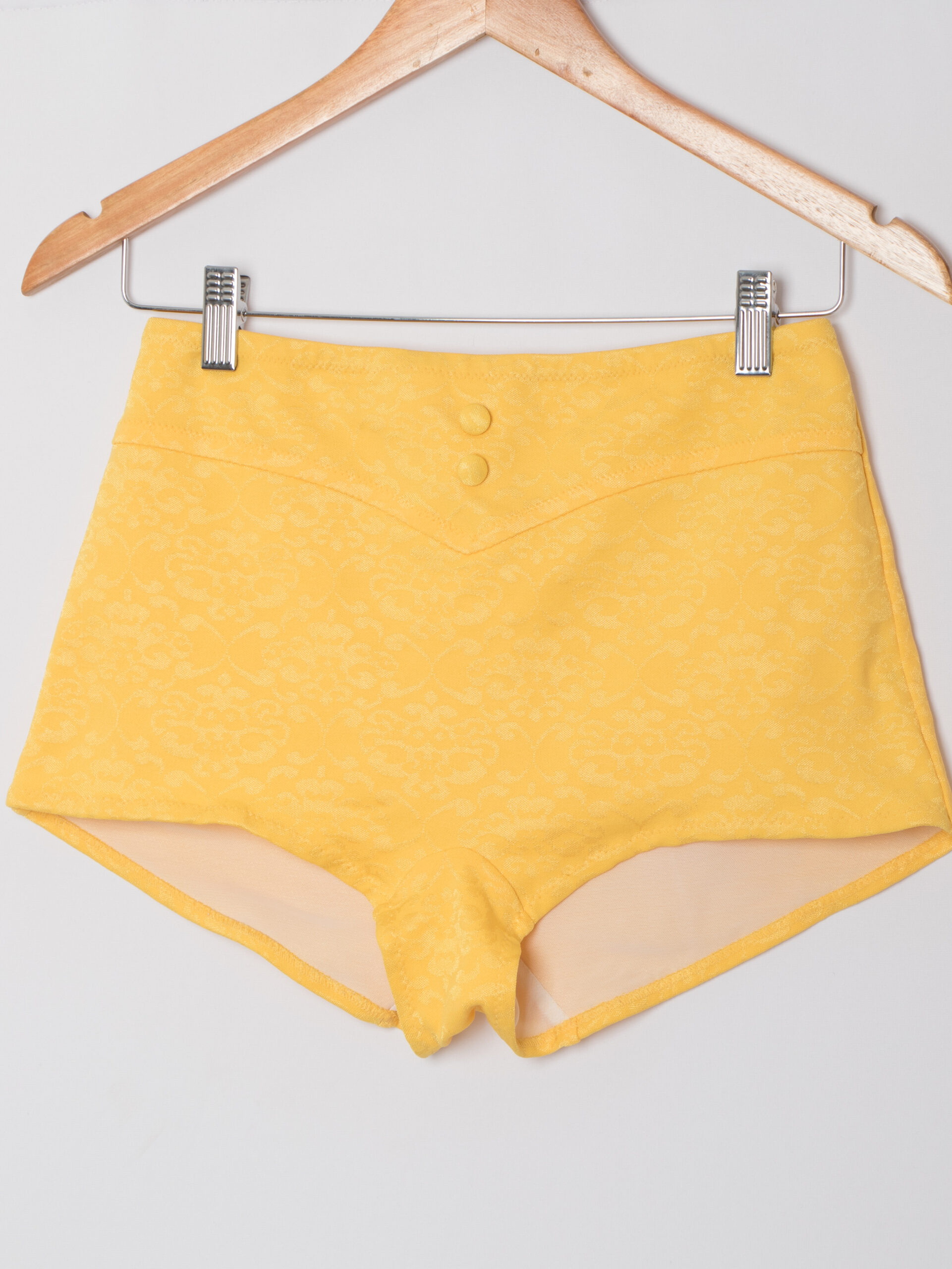 50s Swimsuit Yellow Jacquard 50s Swimsuit Yellow Jacquard - Image 3