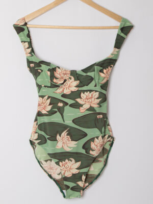 Y2K Lily Pad Floral One Piece Swimsuit
