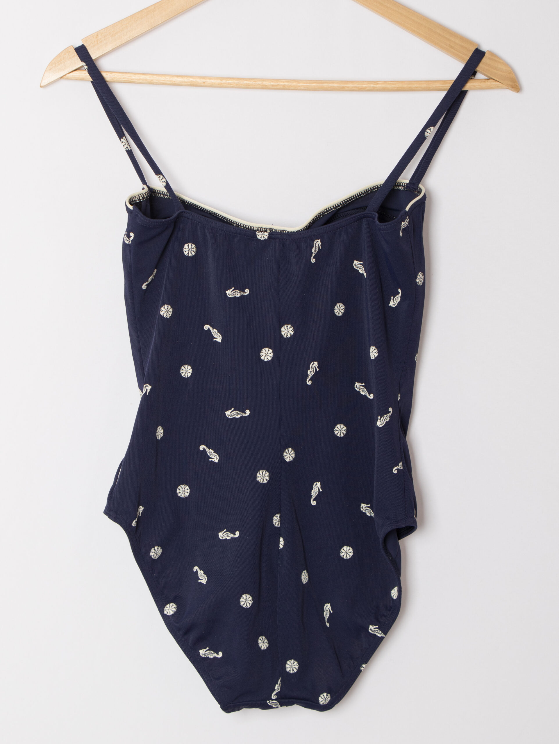 Vintage Goldfish Seahorse Print Navy Swimsuit Vintage Goldfish Seahorse Print Navy Swimsuit - Image 5