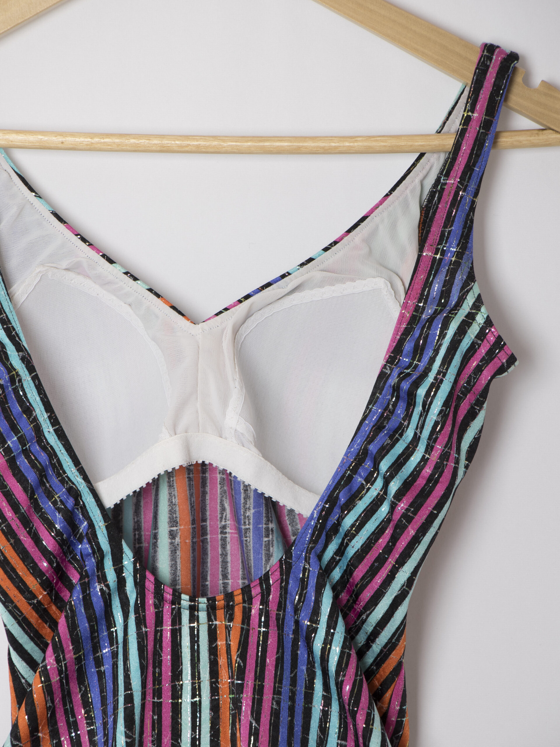 80s Glumann Metallic Striped Swimsuit 80s Glumann Metallic Striped Swimsuit - Image 5
