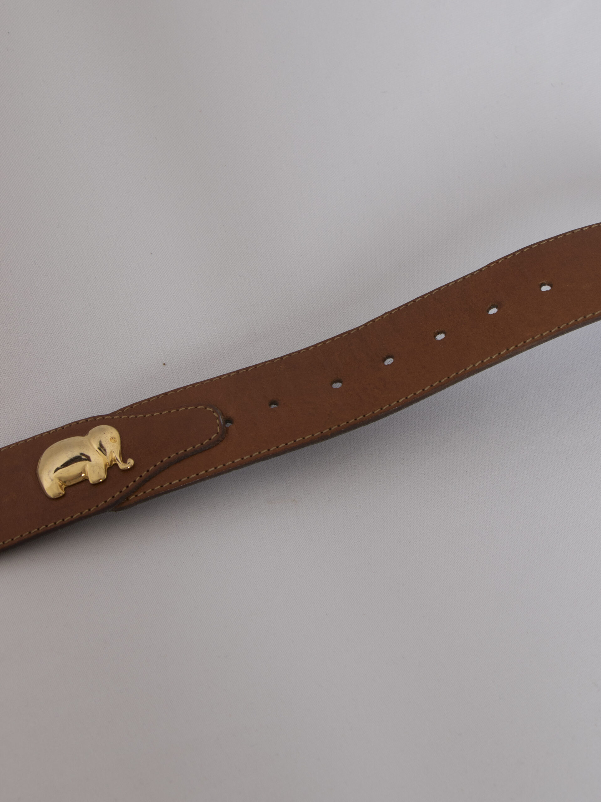 Vintage Furla Leather Belt with Gold Elephant Pins Vintage Furla Leather Belt with Gold Elephant Pins - Image 4