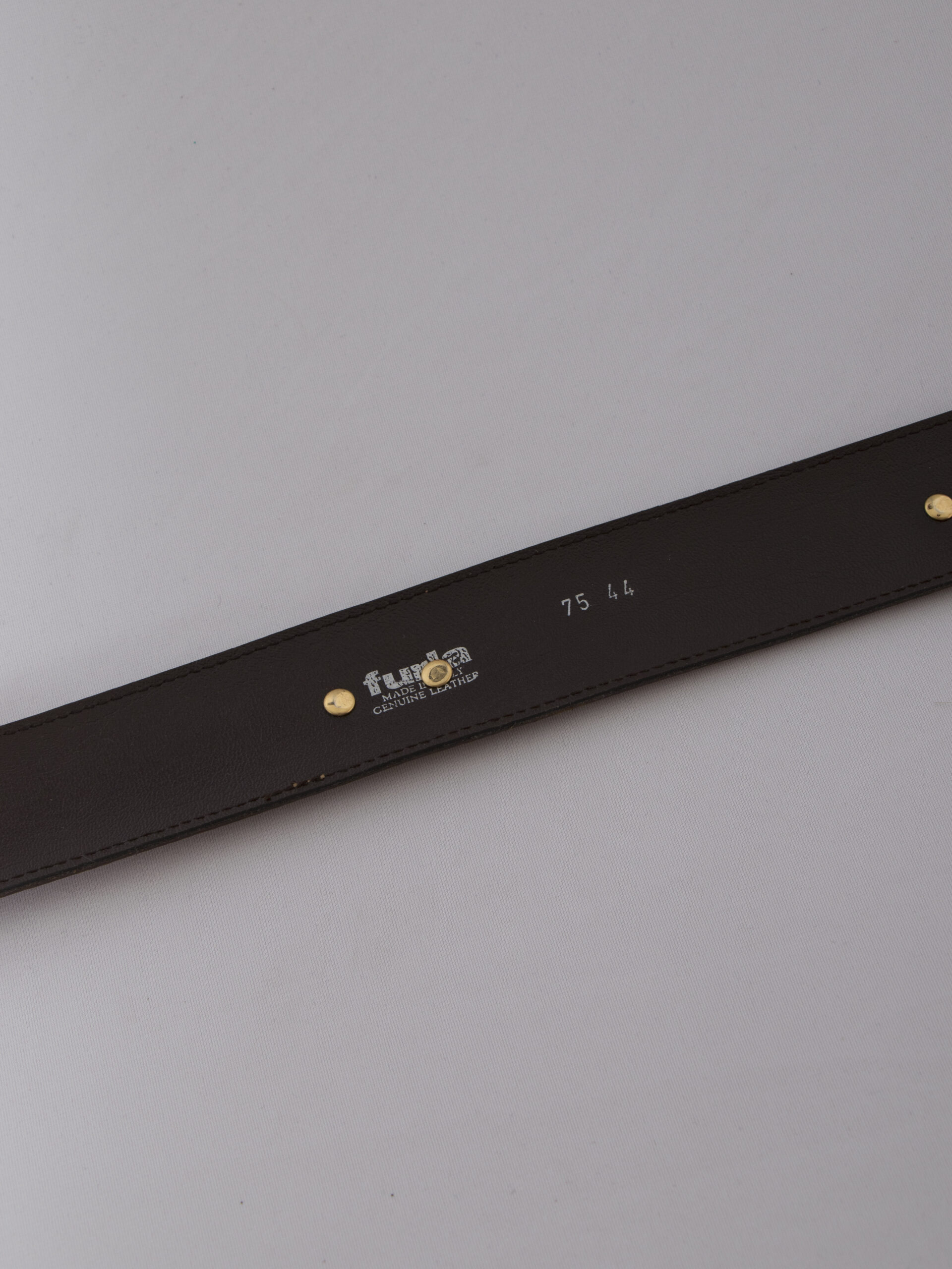 Vintage Furla Leather Belt with Gold Elephant Pins Vintage Furla Leather Belt with Gold Elephant Pins - Image 5