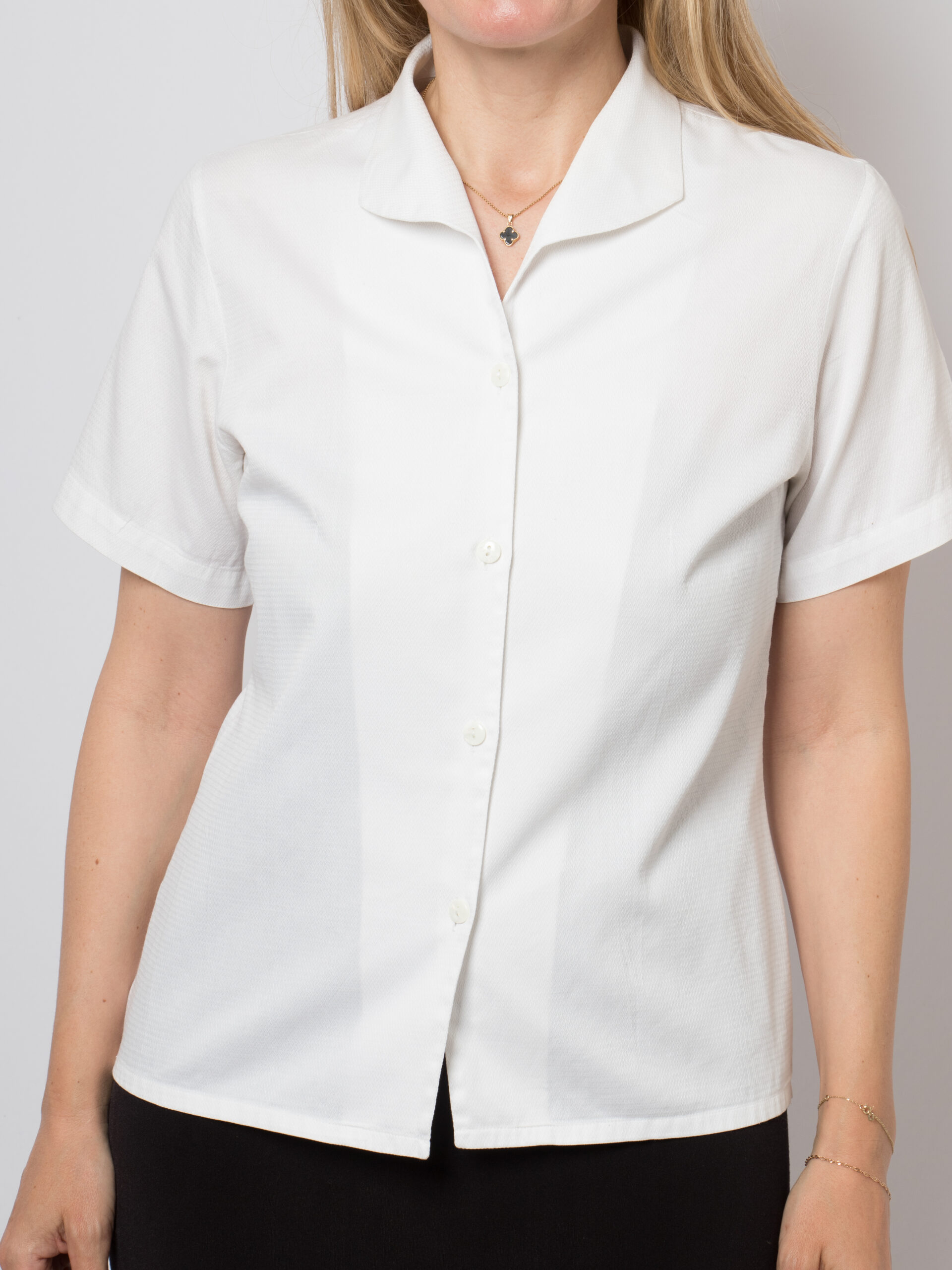 Anna Damiani Textured White Cotton Blouse Anna Damiani Textured White Cotton Blouse