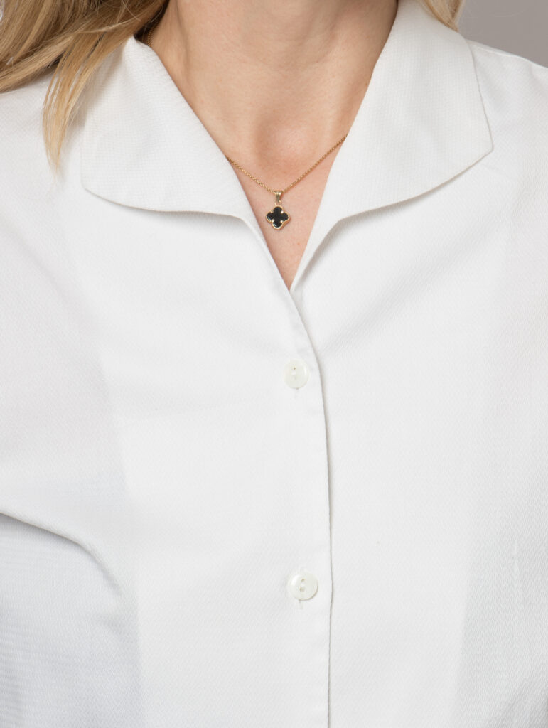 Anna Damiani Textured White Cotton Blouse thumbnail 6
