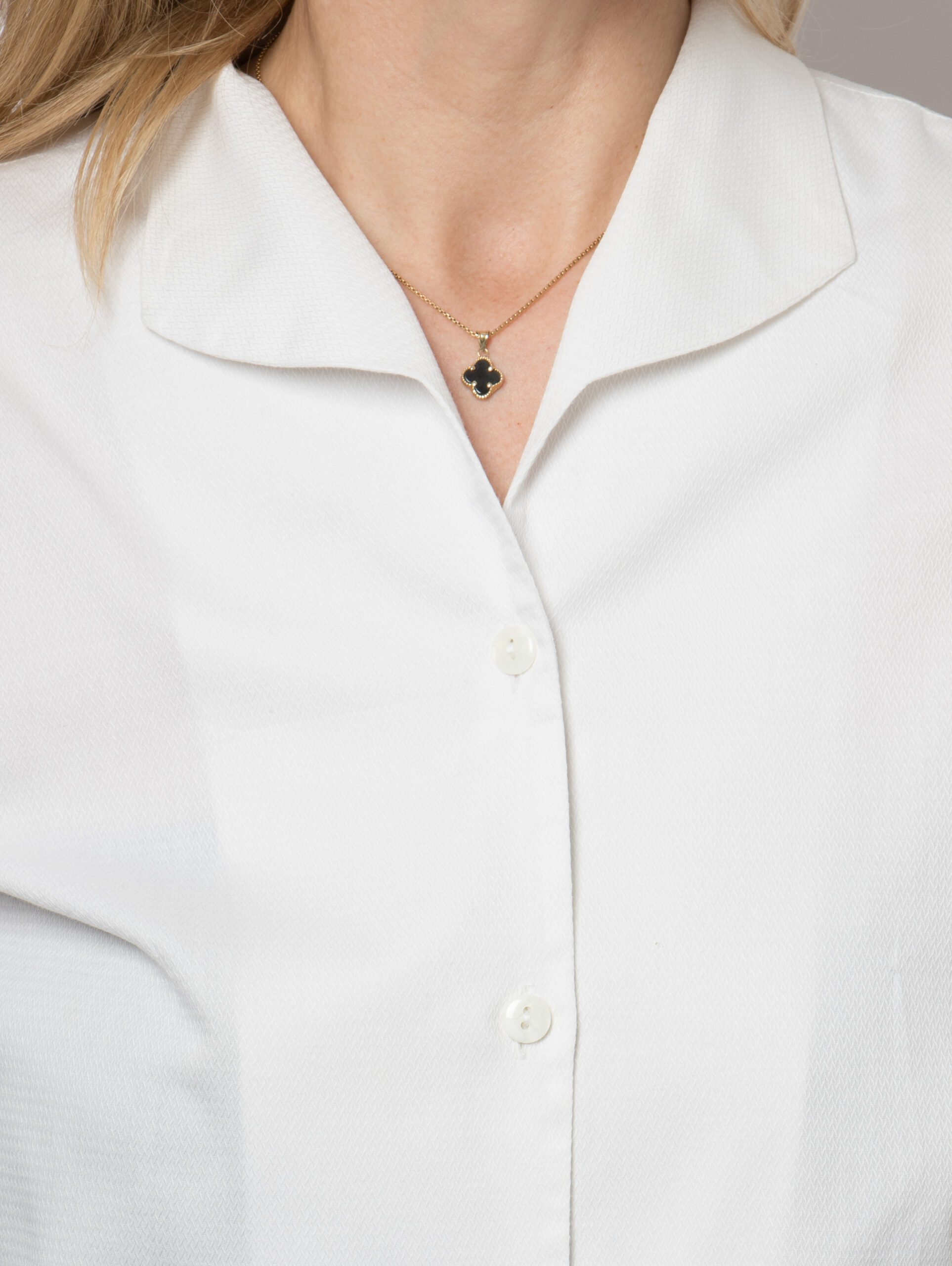 Anna Damiani Textured White Cotton Blouse Anna Damiani Textured White Cotton Blouse - Image 6