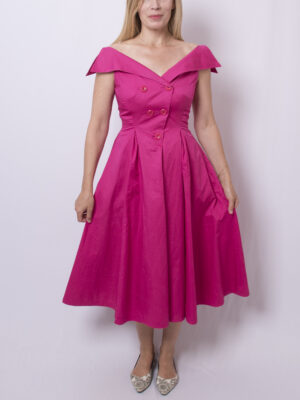 Vintage Magenta Swing Dress