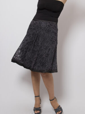 CAROL Purple Devore Leopard Skirt