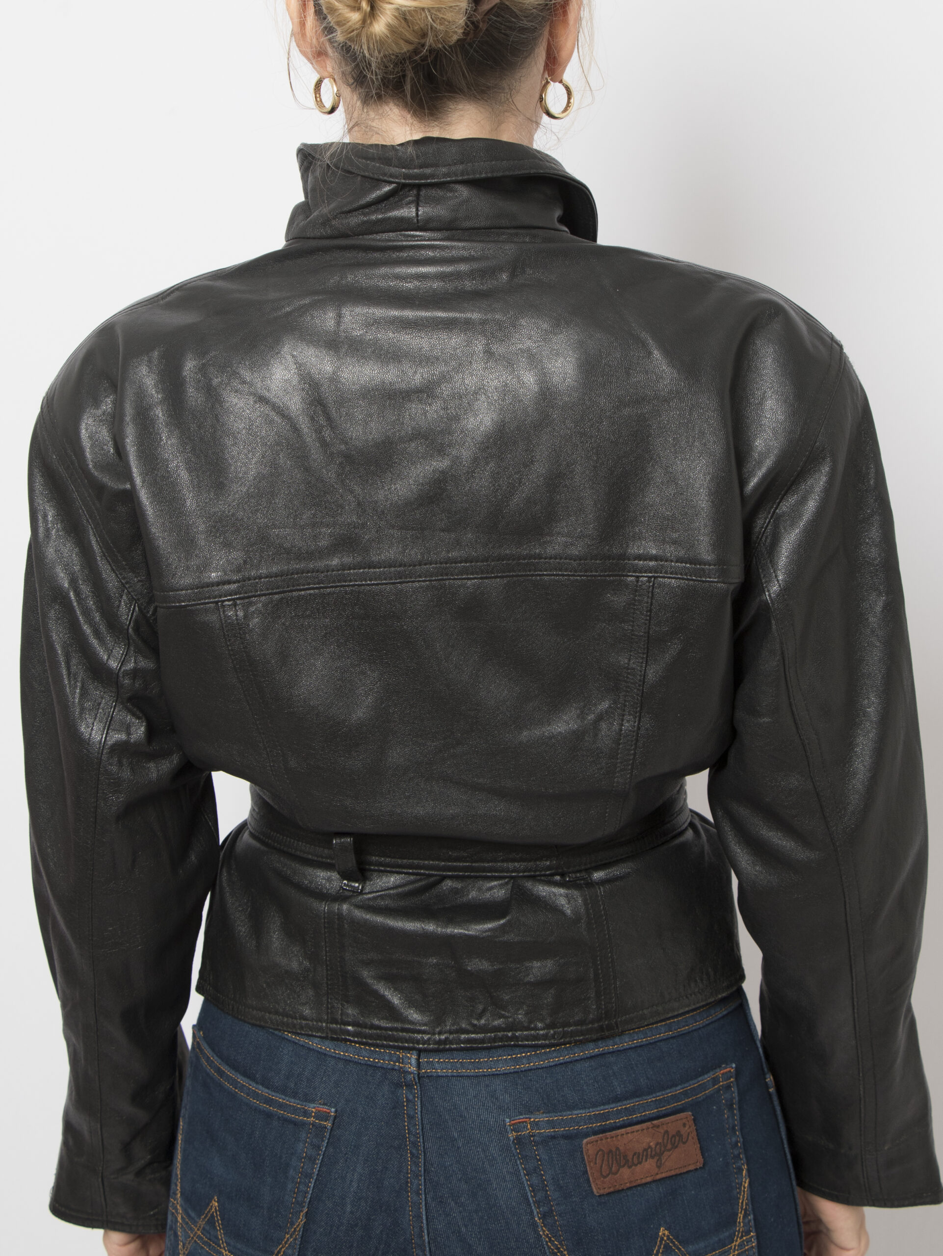 Vintage Black Leather Biker Jacket Vintage Black Leather Biker Jacket - Image 5