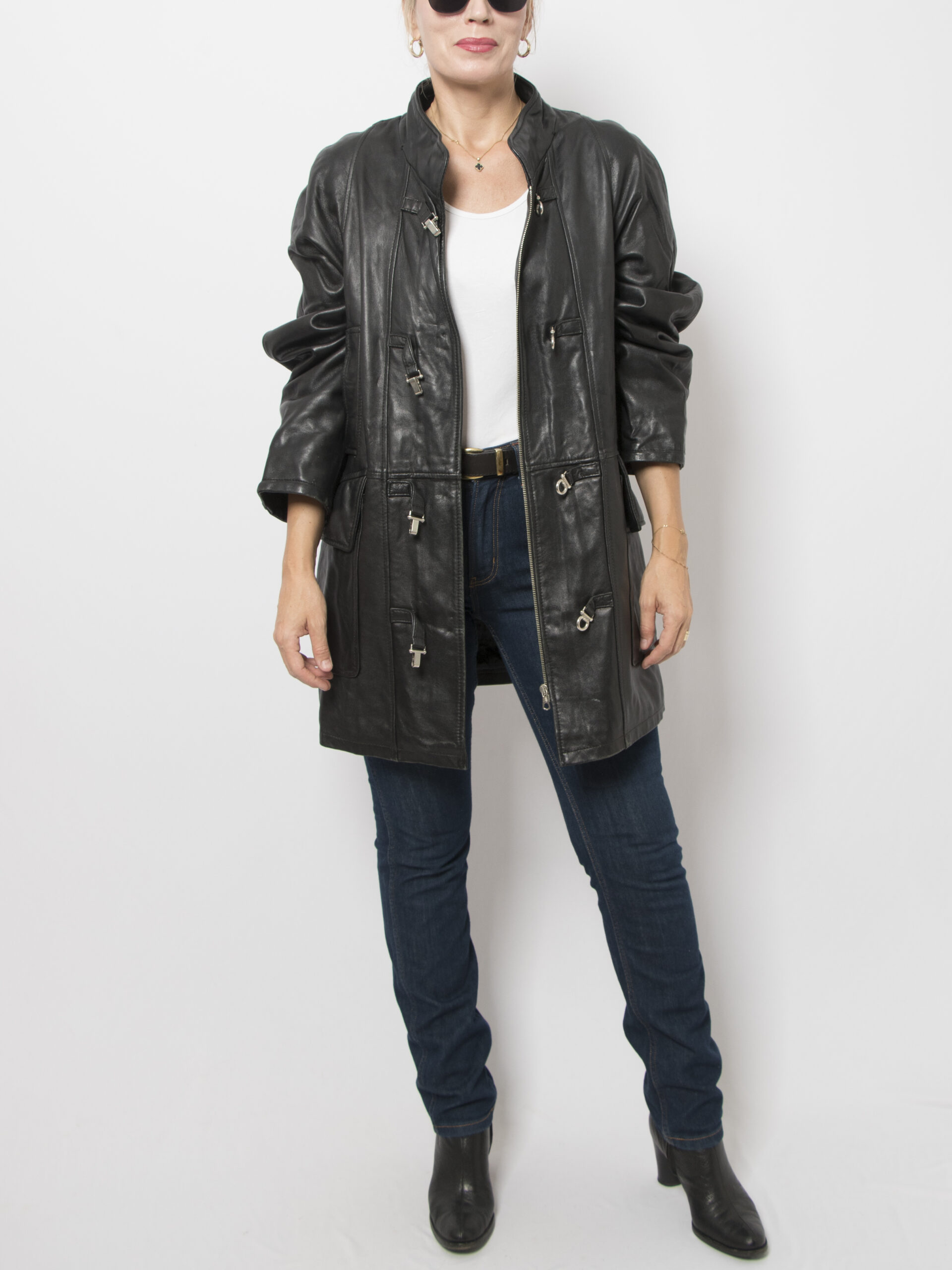 Vintage Black Leather Jacket Vintage Black Leather Jacket - Image 2